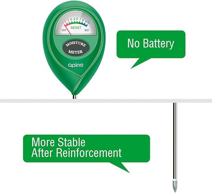 apine Soil Moisture Meter,Plants Moisture Meter,Plant Water Meter for Indoor/Outdoor Plants,Hydrometer for Plants(Green)