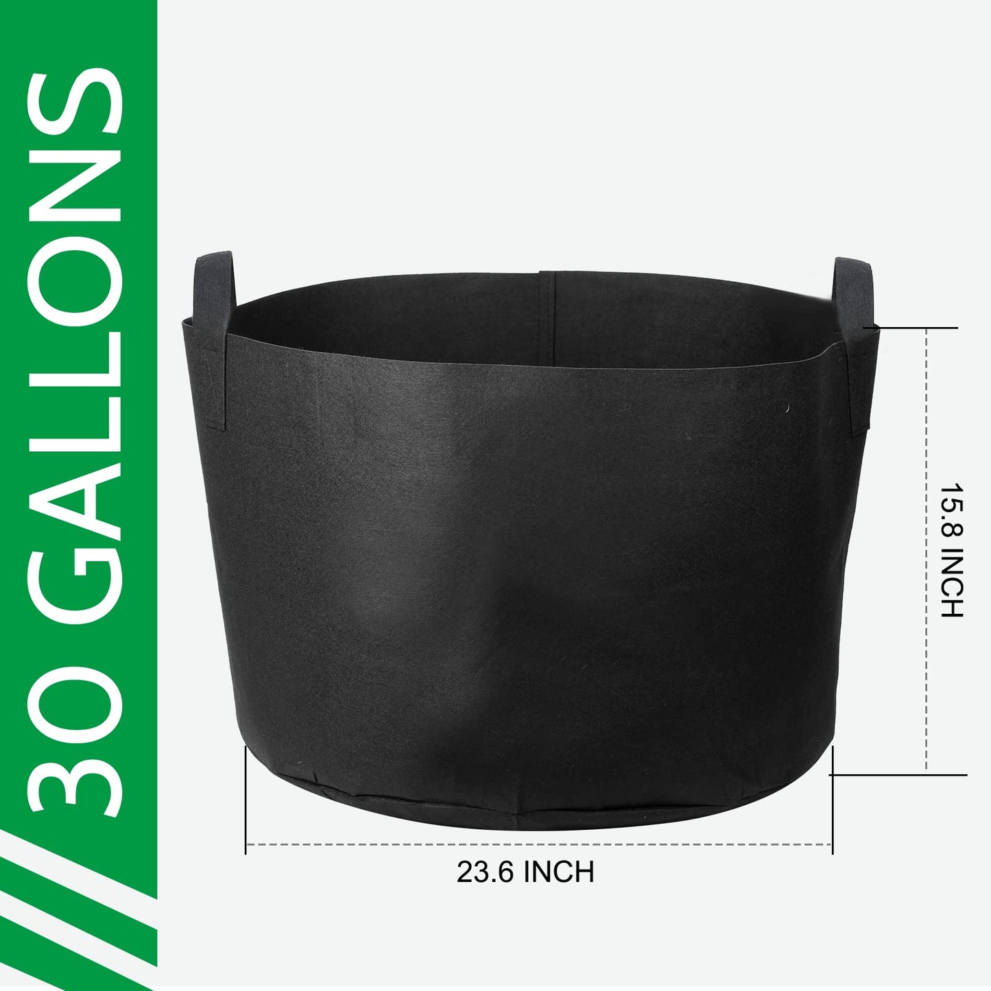 JERIA 12-Pack 7 Gallon, Vegetable/Flower/Plant Grow Bags, Aeration Fabric Pots with Handles (Black), Come with 12 Pcs Plant Labels