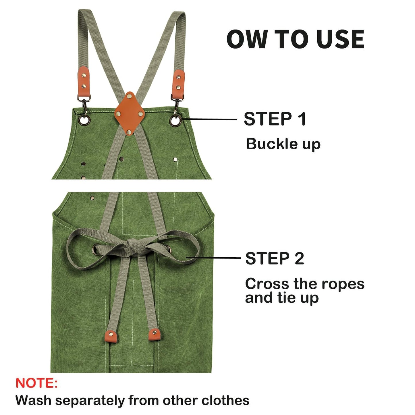 Chef Apron, Cotton Canvas Gardening Apron with Large Pockets for Men and Women,Kitchen Cooking Baking Bib Heavy Duty Adjustable Garden Apron