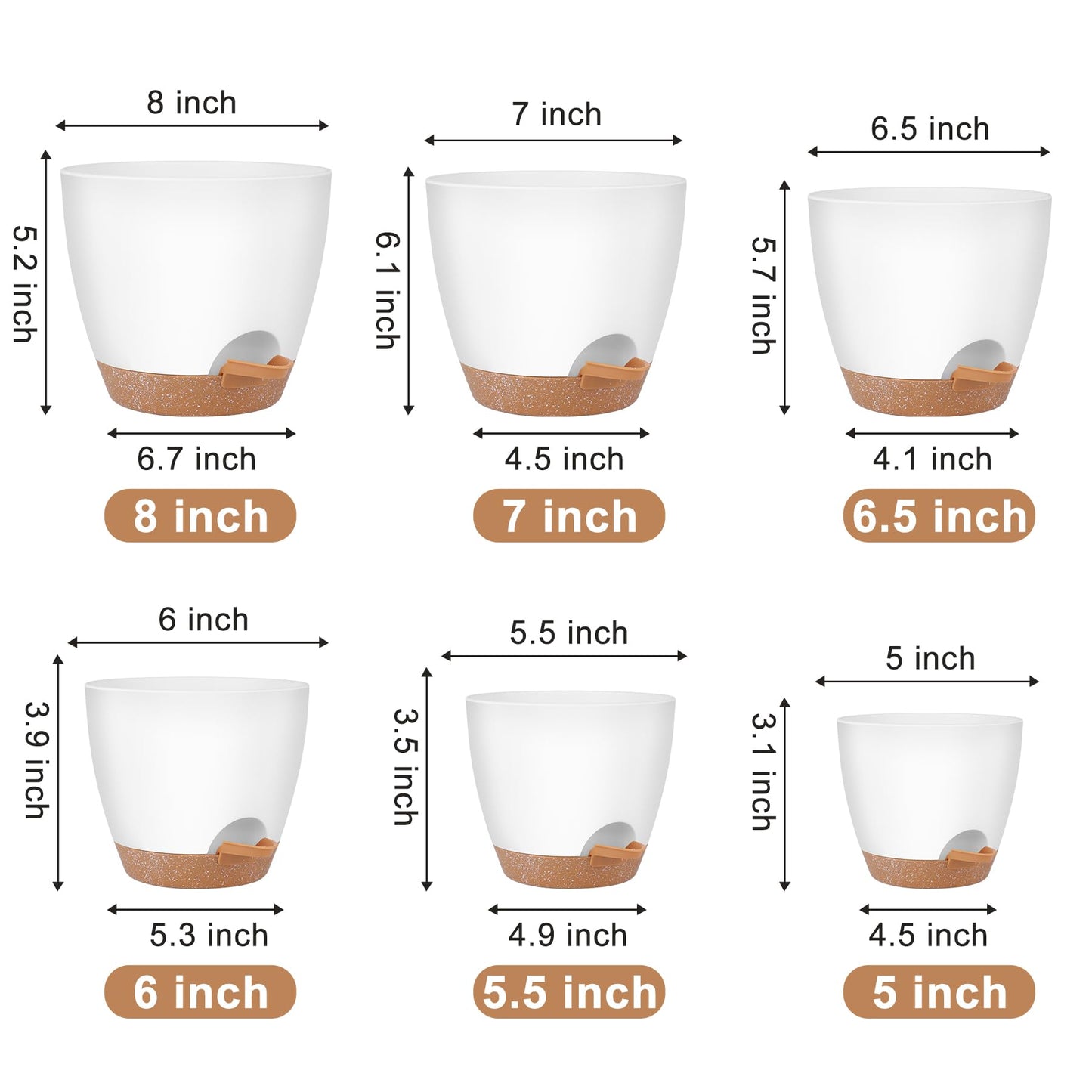 Plant Pots 10/9/8/7.5/7 Inch Self Watering Pots, Set of 5 Plastic Planters with Drainage Holes and Saucers,Plastic Flower Pots,Nursery Planting Pot for Indoor Out Door Plants(Green)