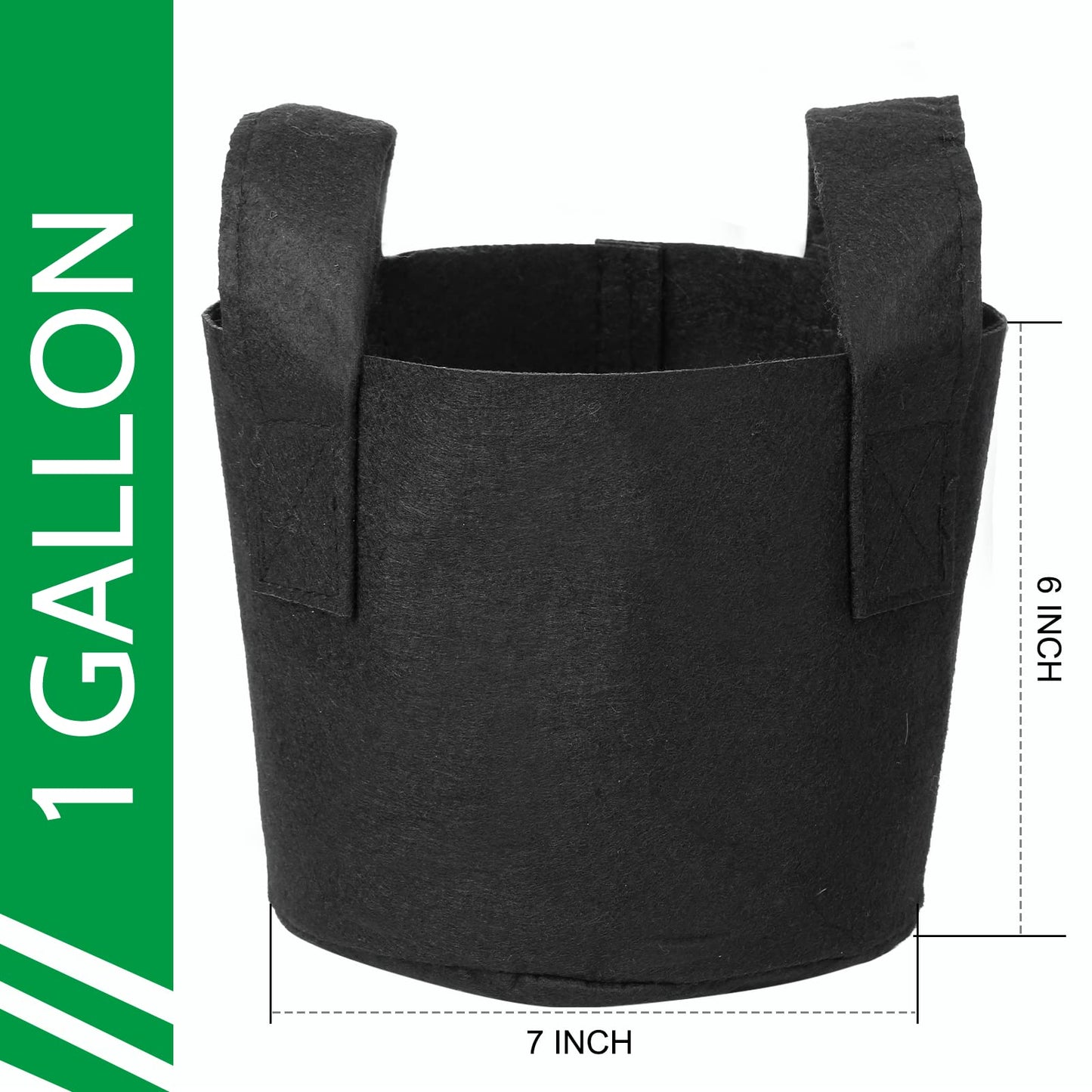 JERIA 12-Pack 7 Gallon, Vegetable/Flower/Plant Grow Bags, Aeration Fabric Pots with Handles (Black), Come with 12 Pcs Plant Labels