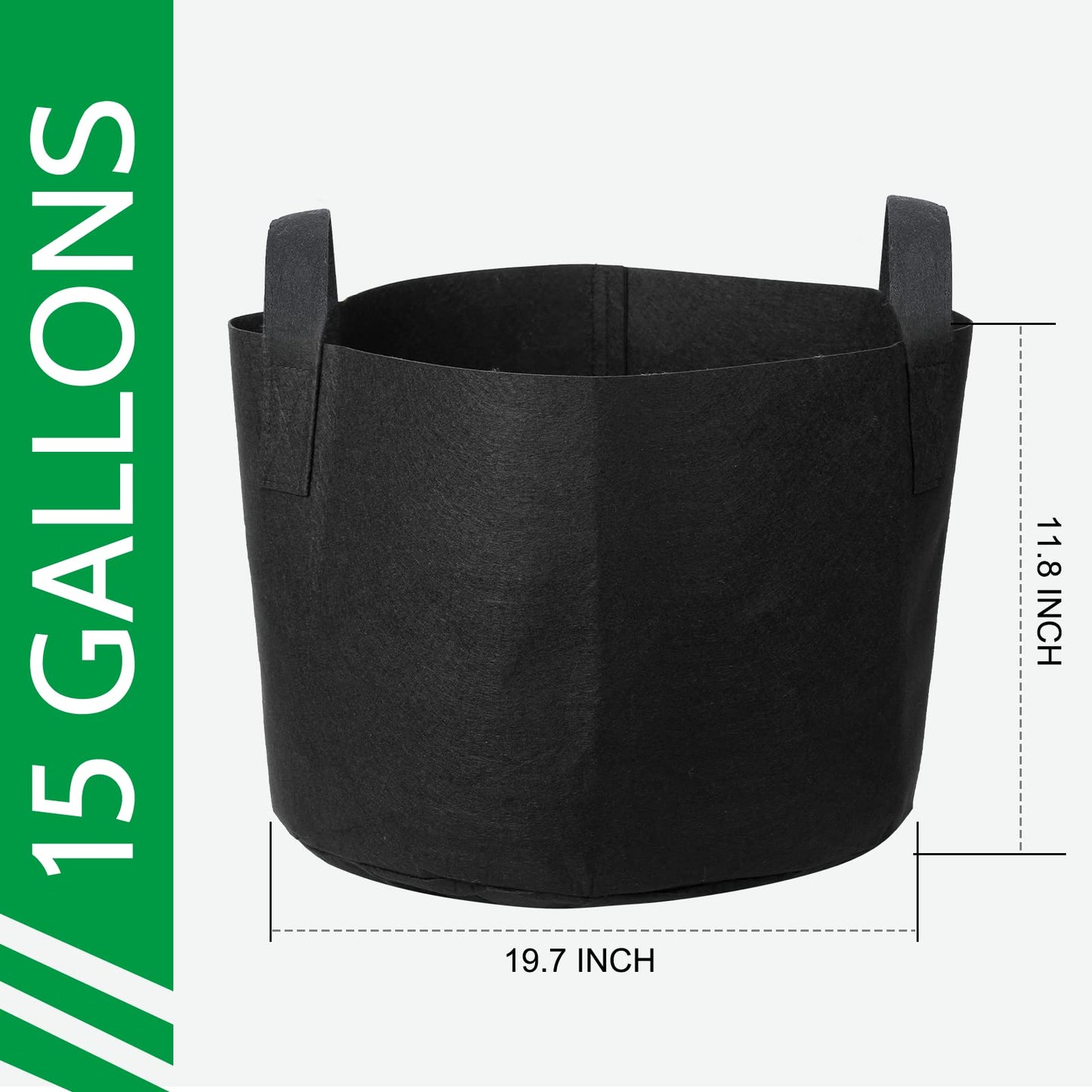 JERIA 12-Pack 7 Gallon, Vegetable/Flower/Plant Grow Bags, Aeration Fabric Pots with Handles (Black), Come with 12 Pcs Plant Labels