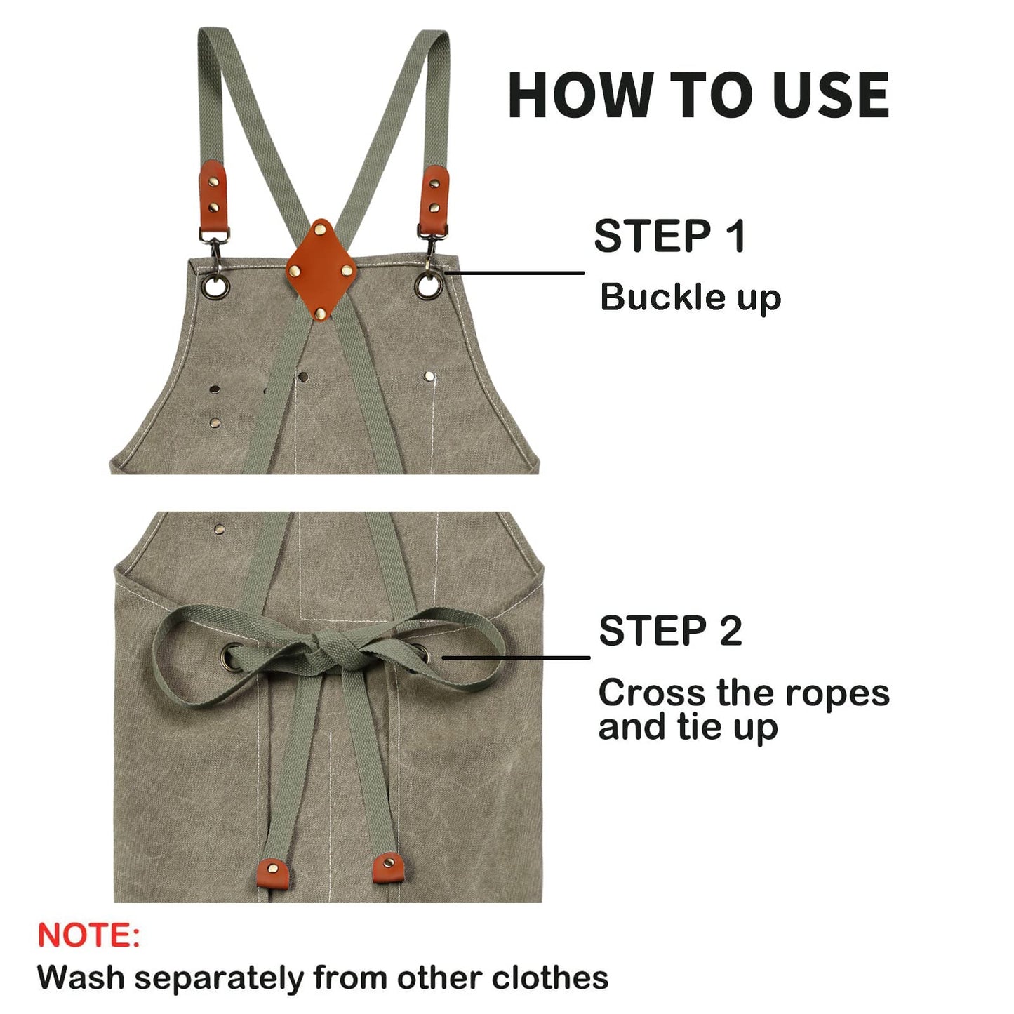 Chef Apron, Cotton Canvas Gardening Apron with Large Pockets for Men and Women,Kitchen Cooking Baking Bib Heavy Duty Adjustable Garden Apron