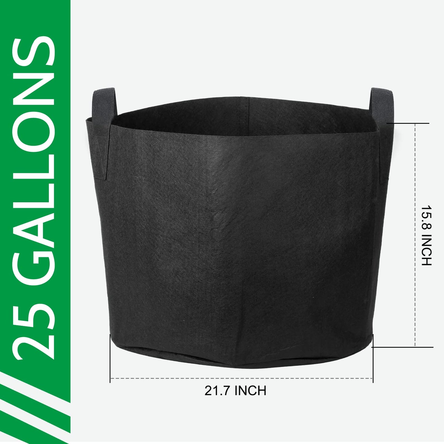 JERIA 12-Pack 7 Gallon, Vegetable/Flower/Plant Grow Bags, Aeration Fabric Pots with Handles (Black), Come with 12 Pcs Plant Labels