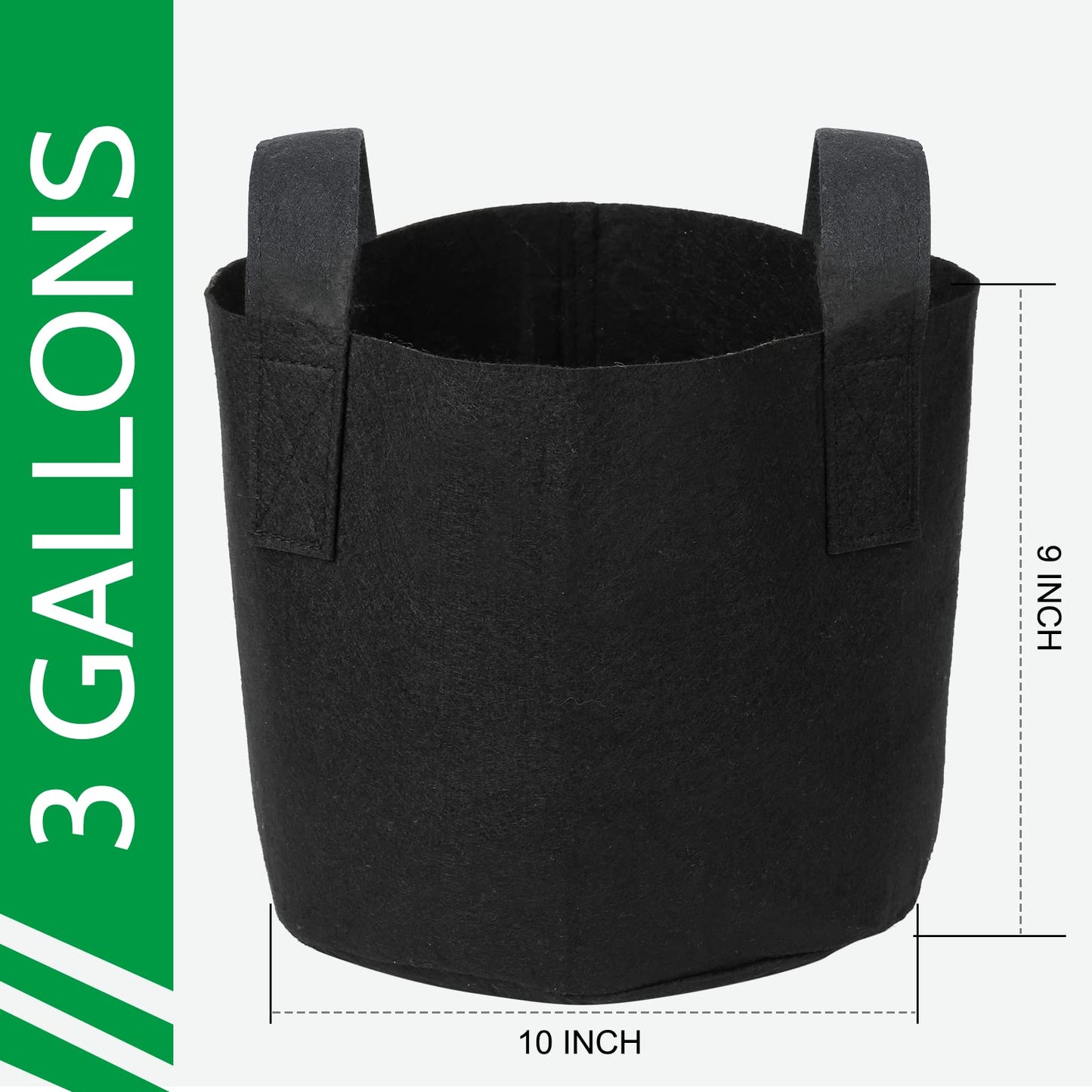 JERIA 12-Pack 7 Gallon, Vegetable/Flower/Plant Grow Bags, Aeration Fabric Pots with Handles (Black), Come with 12 Pcs Plant Labels