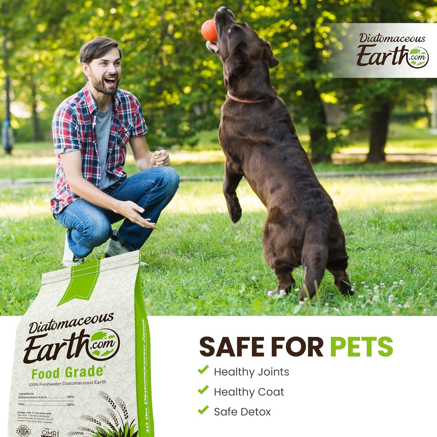 DiatomaceousEarth 10 LBS Food Grade Diatomaceous Earth - 100% Organic All Natural Diamateous Powder - Diametaceous for Humans is Safe Around Children
