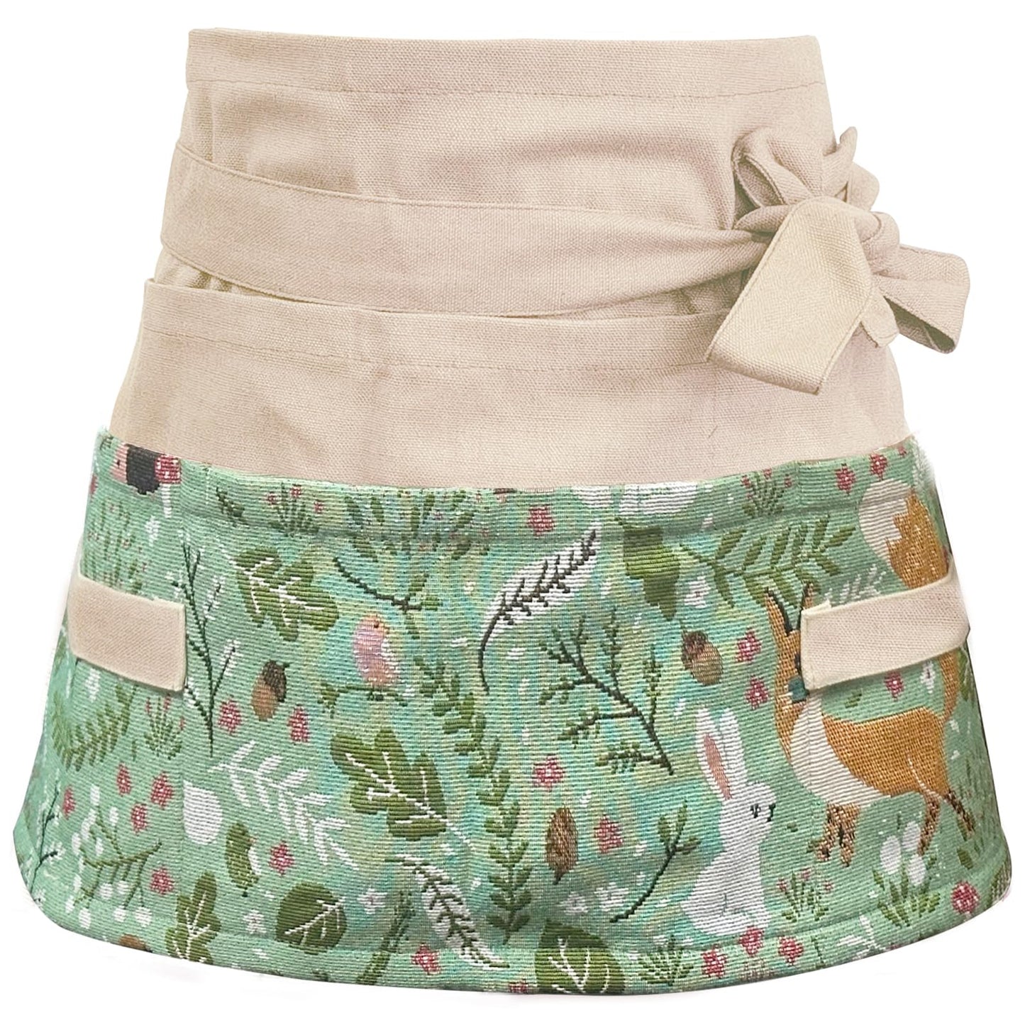 Garden Apron for Woman, Serve Apron Cute, Flora Half Apron with 8 Pockets, Valentines Gift for Mom Wife Girlfriend
