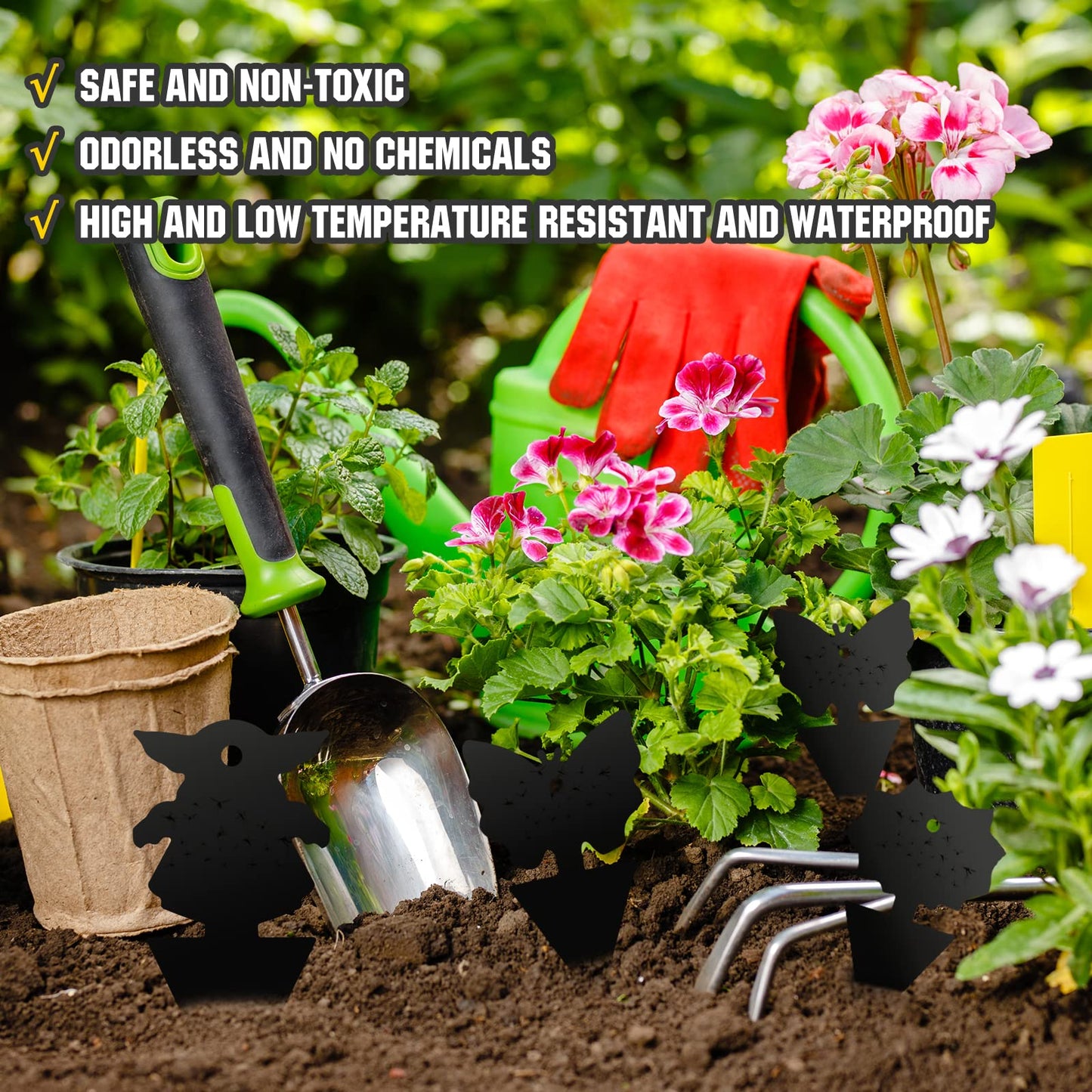 USKICH Sticky Traps Gnat Killer Fruit Fly Traps Non-Toxic and Odorless Fungus Gnat Traps Insect Traps Black Sticky Trap for Indoor and Outdoor Plants(96Pcs Black)