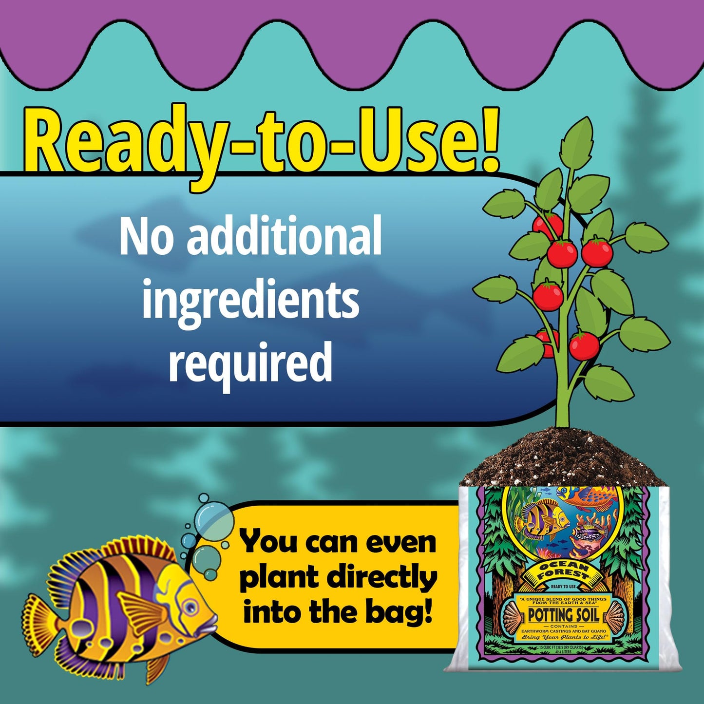 FoxFarm Ocean Forest Potting Soil, 1.5cu ft - Light, Aerated Texture, Designed for All Container Plants - pH Adjusted for Optimal Nutrient Uptake, Effectively Retains Moisture