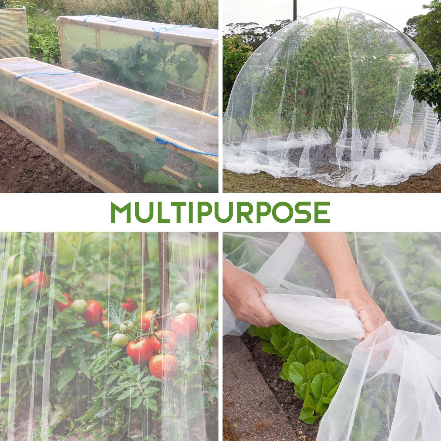 Unves Garden Netting, 10 x 50 Ft Insect Bird Netting for Garden Protection, Ultra Fine Mesh Mosquito Net for Patio Vegetable Plants Fruit Tree, Birds Pests Bugs Plant Covers