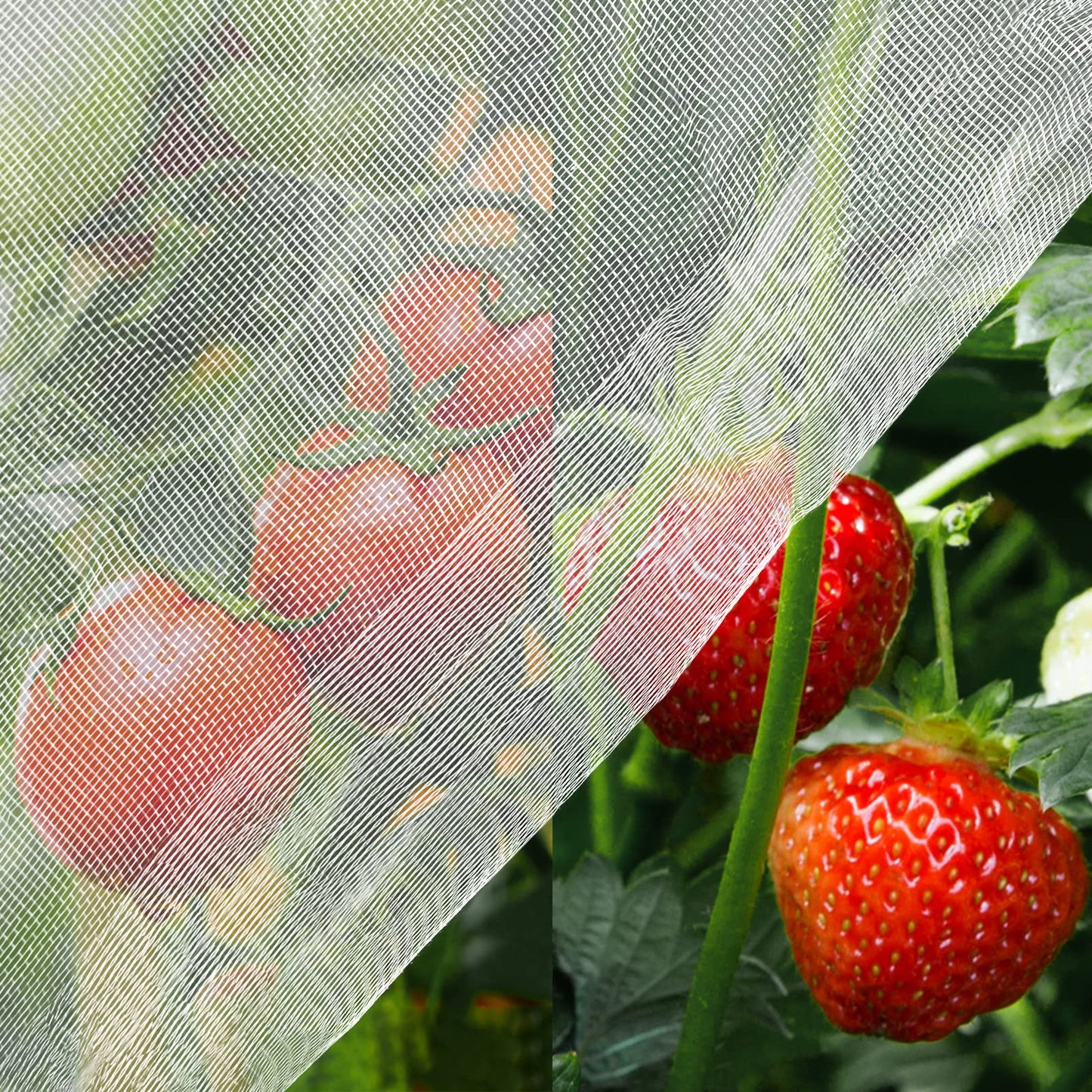 Unves Garden Netting, 10 x 50 Ft Insect Bird Netting for Garden Protection, Ultra Fine Mesh Mosquito Net for Patio Vegetable Plants Fruit Tree, Birds Pests Bugs Plant Covers