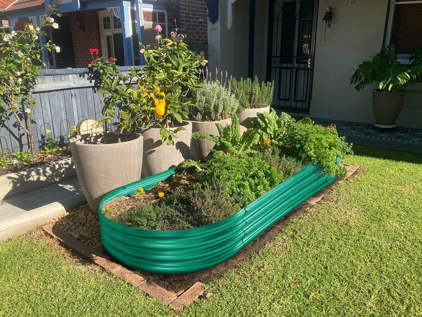 Land Guard Galvanized Raised Garden Bed Kit, Galvanized Planter Garden Boxes Outdoor, Oval Large Metal Raised Garden Beds for Vegetables…………
