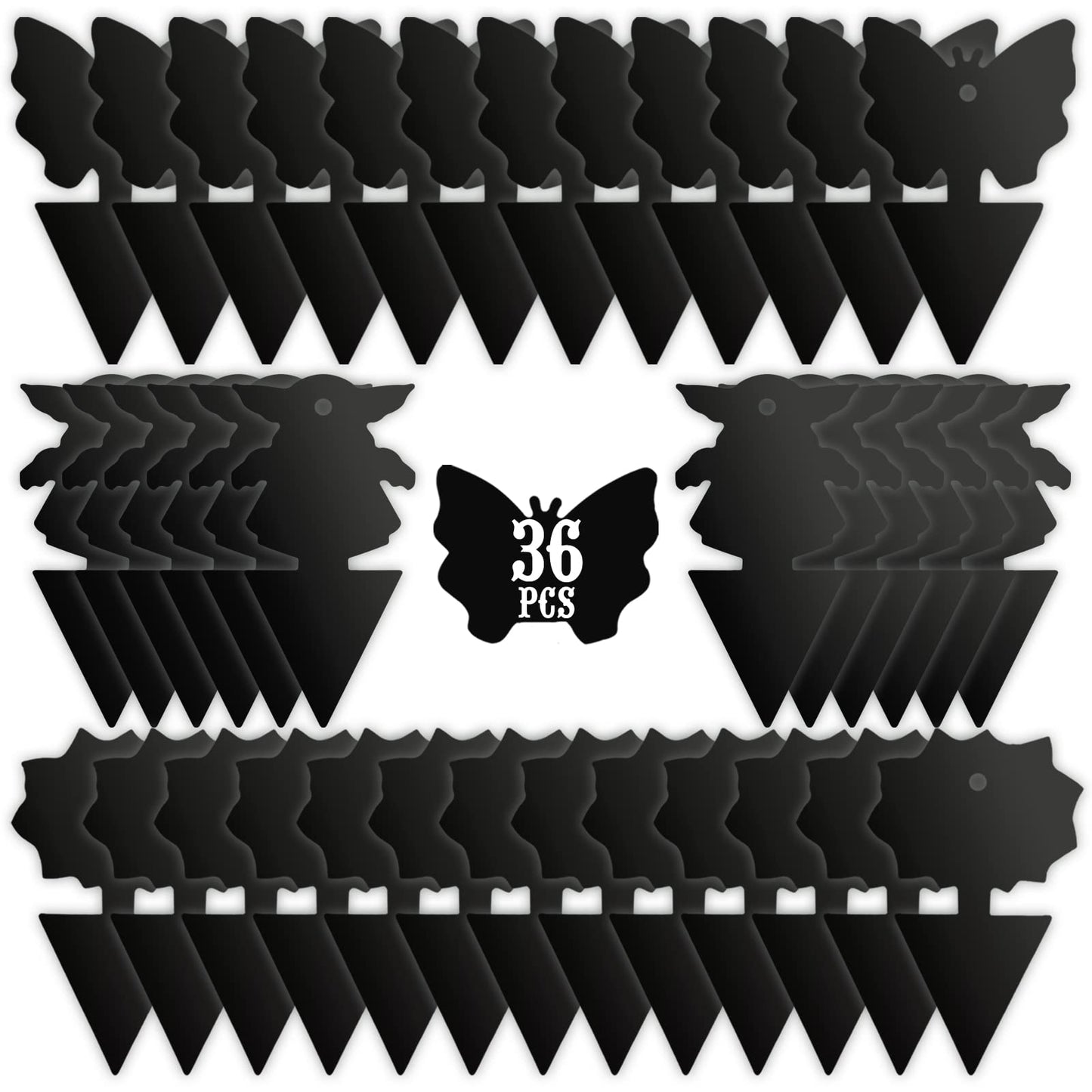 USKICH Sticky Traps Gnat Killer Fruit Fly Traps Non-Toxic and Odorless Fungus Gnat Traps Insect Traps Black Sticky Trap for Indoor and Outdoor Plants（96Pcs Black）
