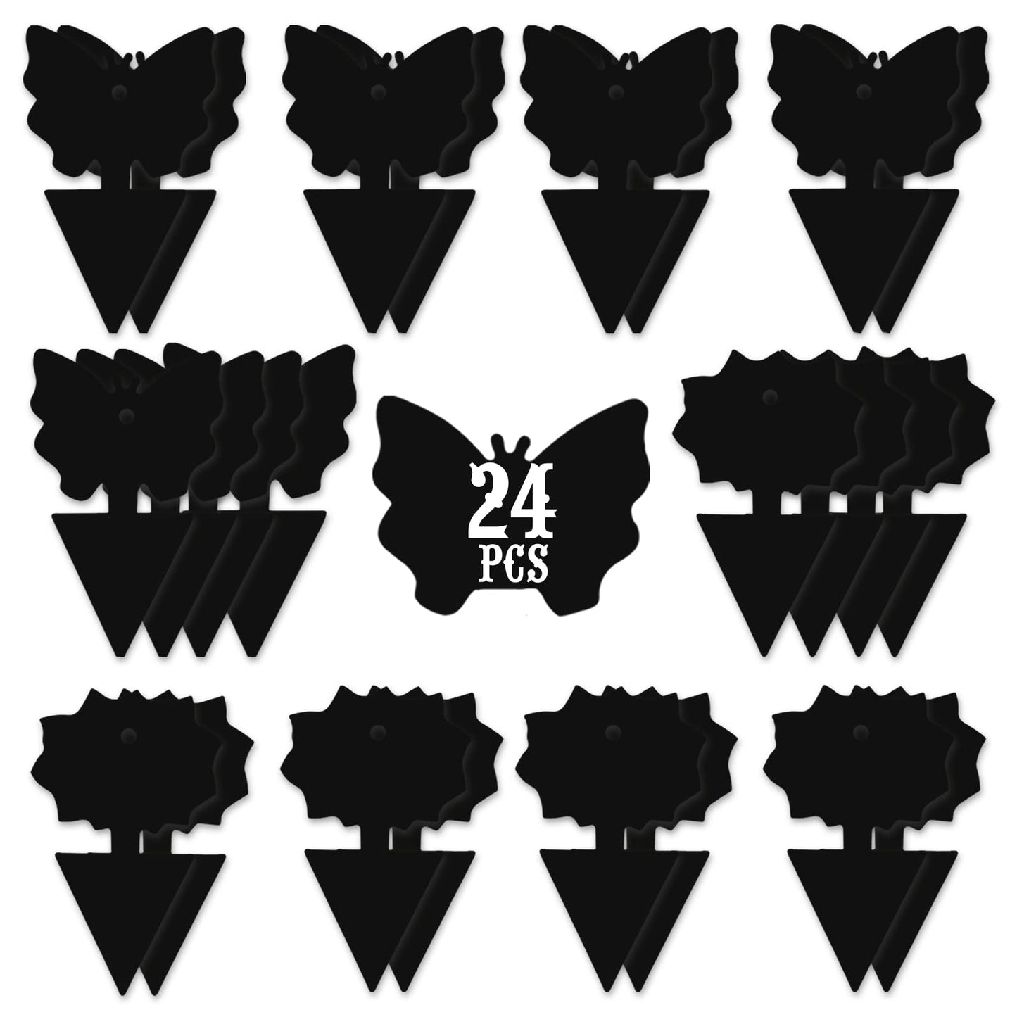 USKICH Sticky Traps Gnat Killer Fruit Fly Traps Non-Toxic and Odorless Fungus Gnat Traps Insect Traps Black Sticky Trap for Indoor and Outdoor Plants（96Pcs Black）