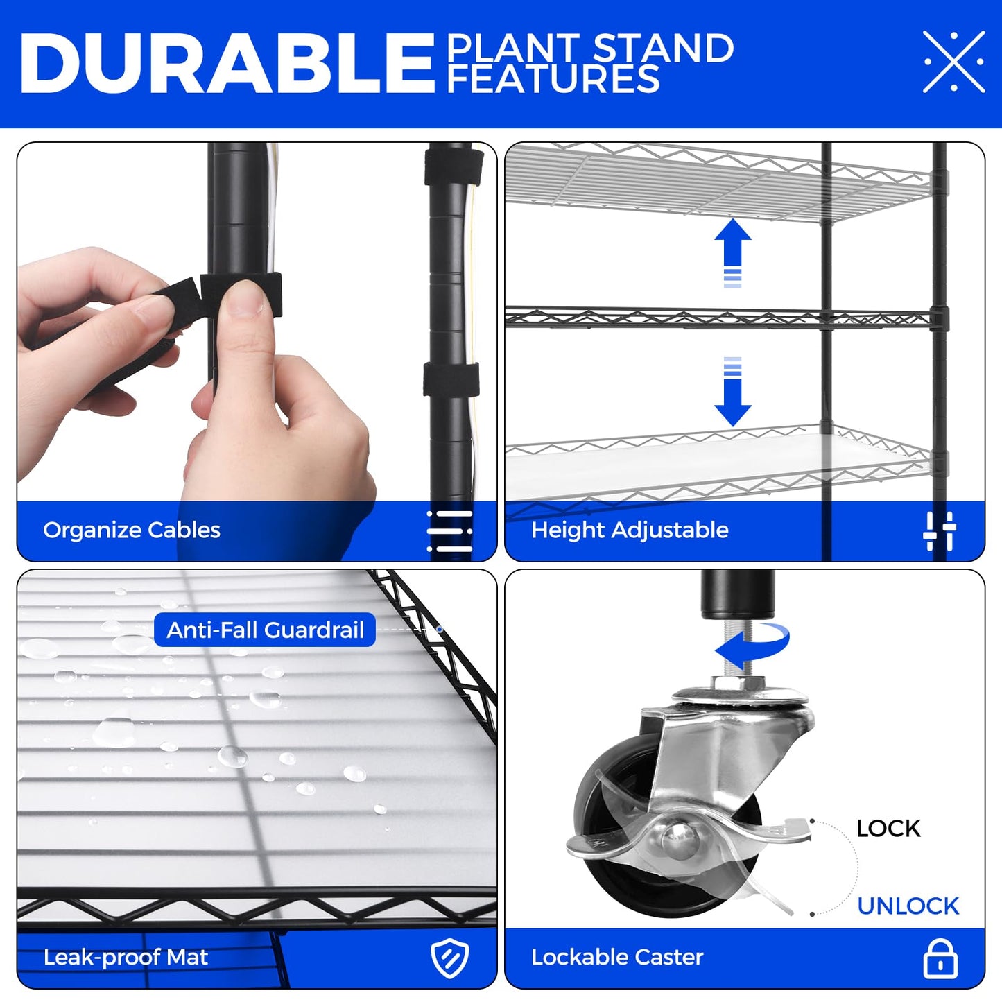 Barrina CX6 Plant Stand with Grow Lights, 3FT T8 30W(Per Light) Full Spectrum Yellow LED Plant Lights, Indoor Plant Shelf for Multiple Plants with On/Off Timer Socket, 6-Tier 35.4"x13.8"x70.9"