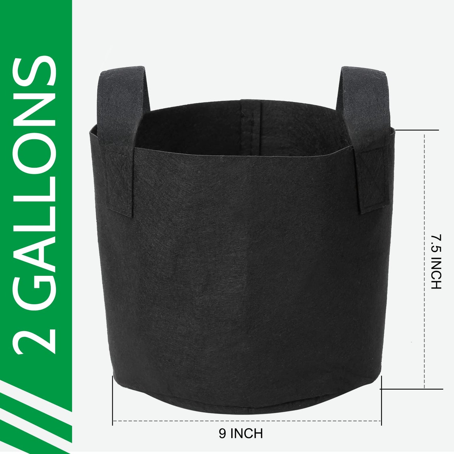 JERIA 12-Pack 7 Gallon, Vegetable/Flower/Plant Grow Bags, Aeration Fabric Pots with Handles (Black), Come with 12 Pcs Plant Labels