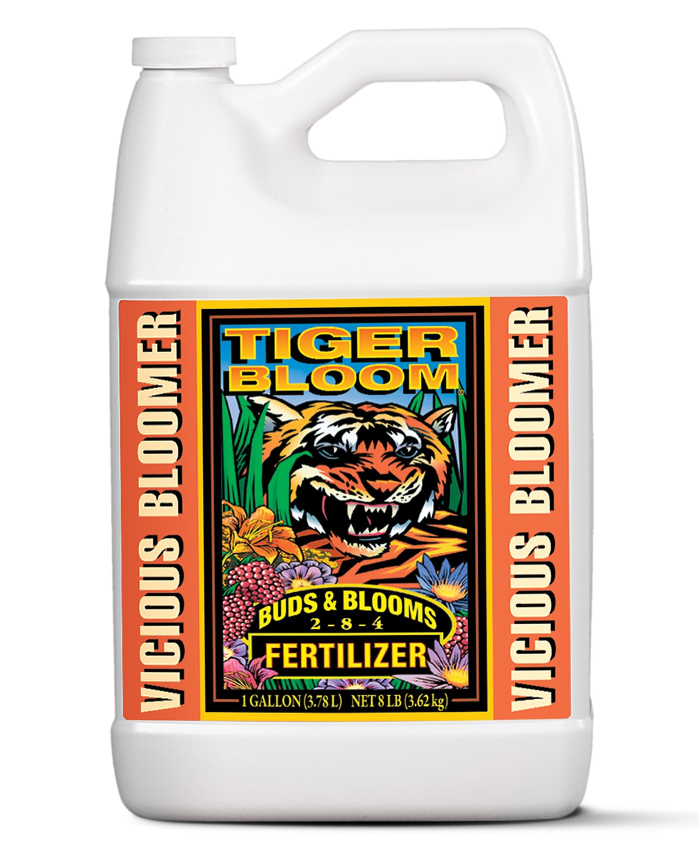 FoxFarm Tiger Bloom Liquid Fertilizer Concentrate - Fast Acting Formula for Vicious Growth with Phosphorus - Encourages Fruit, Flower & Bud Development, NPK 2-8-4 (Pint)