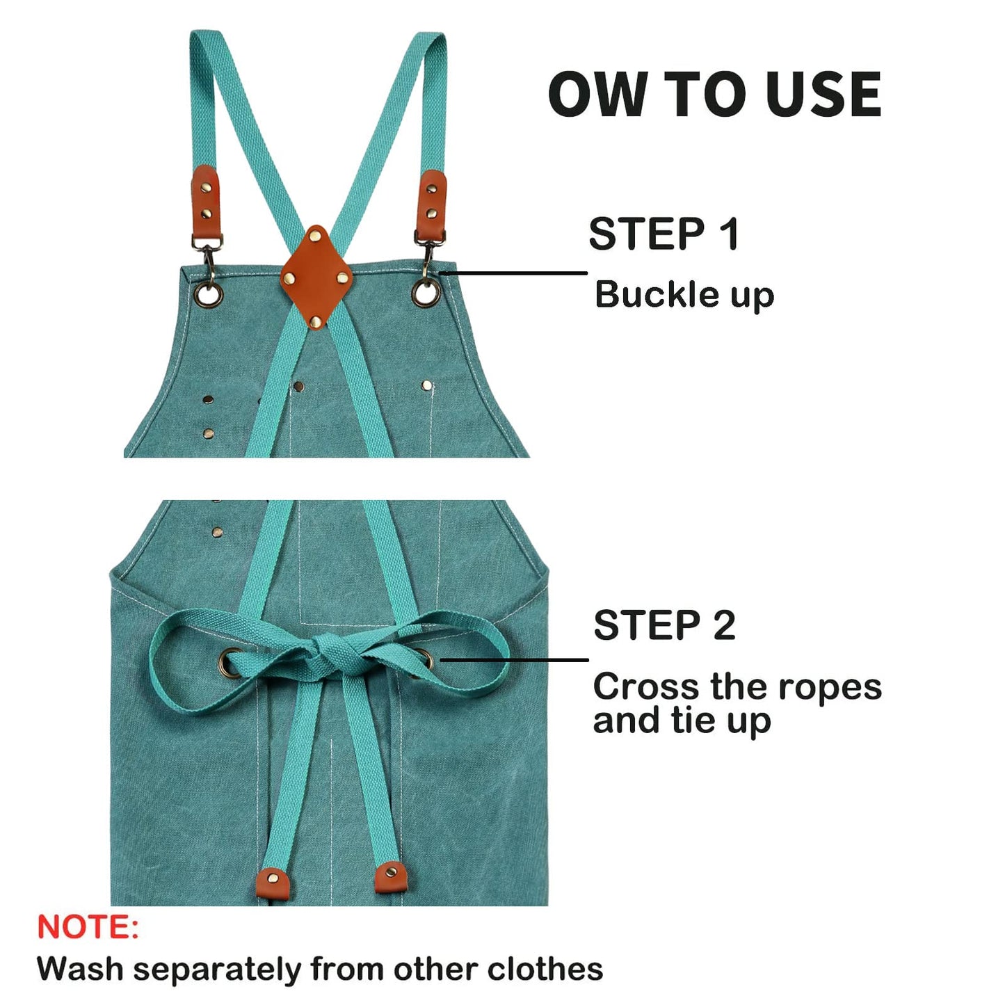 Chef Apron, Cotton Canvas Gardening Apron with Large Pockets for Men and Women,Kitchen Cooking Baking Bib Heavy Duty Adjustable Garden Apron