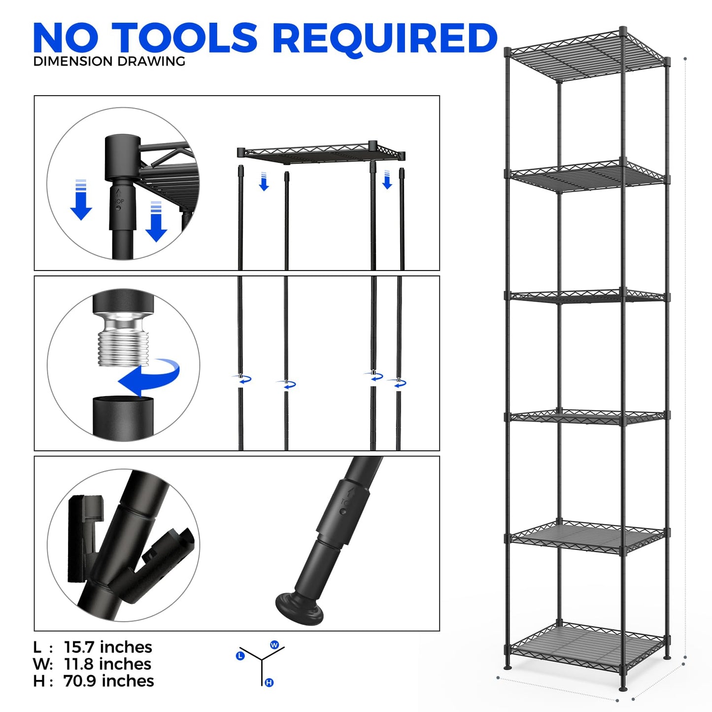 Barrina CX83 Plant Shelf with Grow Light, 5-Tier, Plant Stand with 10W Ultra-Thin Grow Light Panels for Hydroponics, Seedlings, Succulents, Flowers, Veg, 3/6/12h Timer, 15.7" L x 11.8" W x 59.1" H