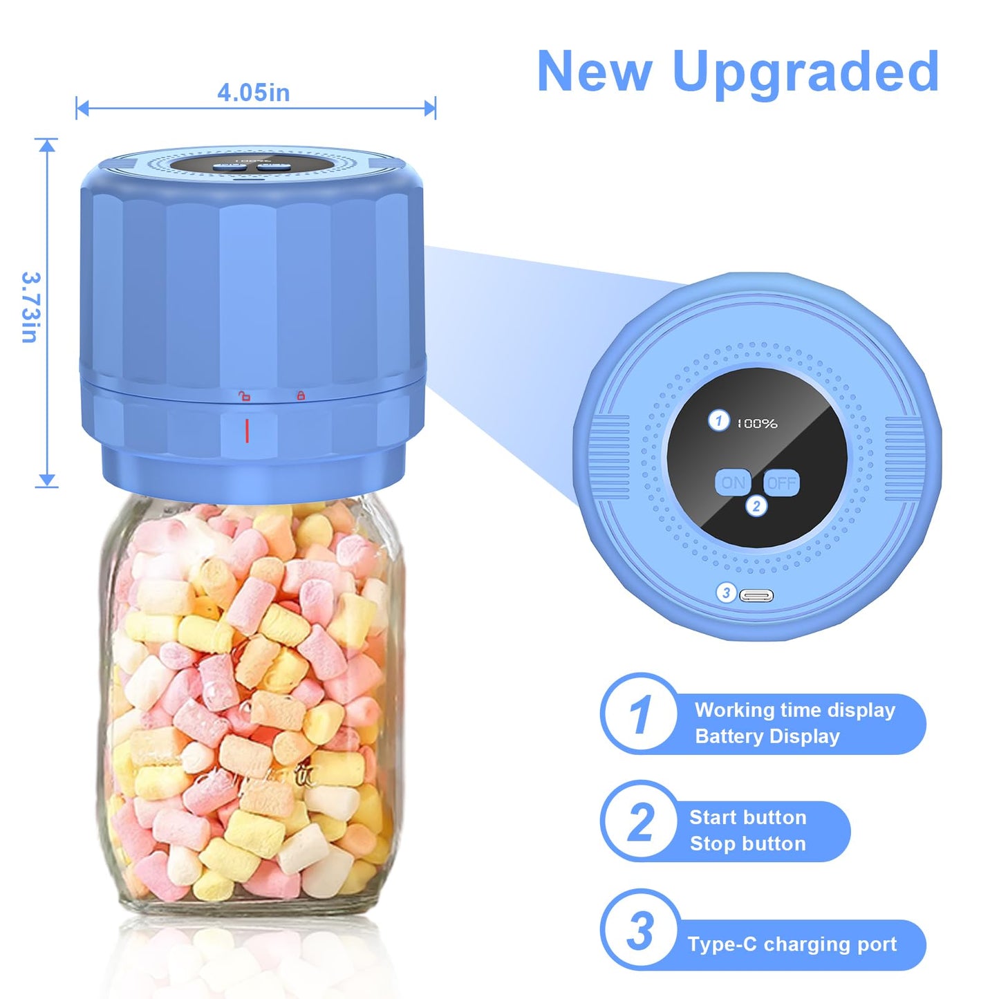 M11 Electric Mason Jar Vacuum Sealer Kit - with Wide and Regular Mouth Mason Lids, Jar Vacuum Sealer for Canning Jars, Vacuum Sealing Machine for Food Storage Black