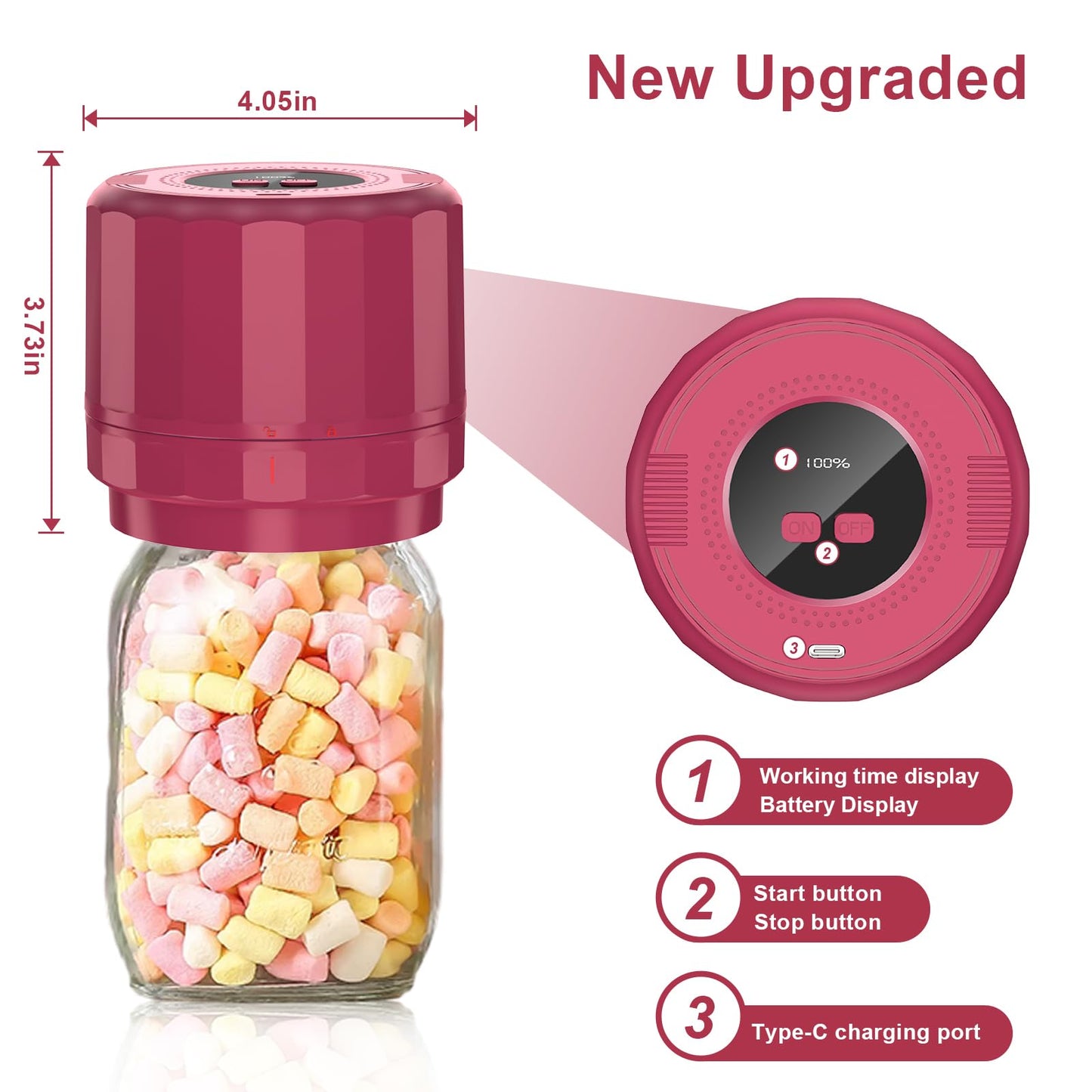 M11 Electric Mason Jar Vacuum Sealer Kit - with Wide and Regular Mouth Mason Lids, Jar Vacuum Sealer for Canning Jars, Vacuum Sealing Machine for Food Storage Black