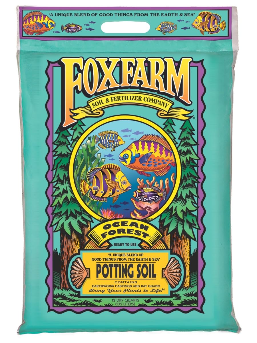 FoxFarm Ocean Forest Potting Soil, 12qt – Light, Aerated Texture, Designed for All Container Plants – pH Adjusted for Optimal Nutrient Uptake, Effectively Retains Moisture (12 Quart (1 Pack))