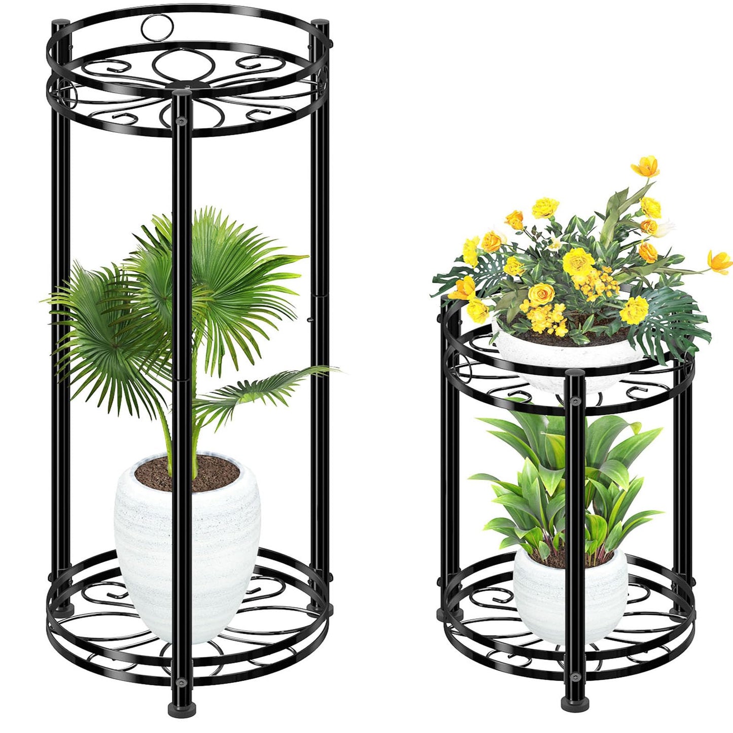 Simple Trending Plant Stand Outdoor Indoor 3 Tier Metal Waterproof Plant Shelf for Living Room Balcony Garden