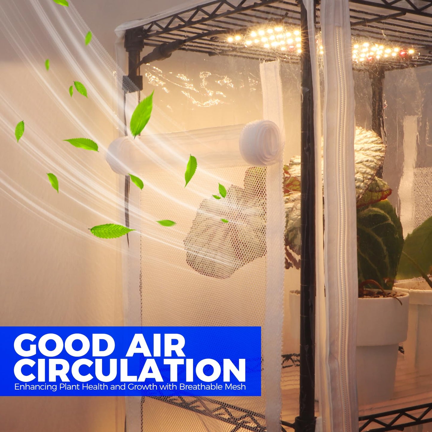 Barrina CX83 Plant Shelf with Grow Light, 5-Tier, Plant Stand with 10W Ultra-Thin Grow Light Panels for Hydroponics, Seedlings, Succulents, Flowers, Veg, 3/6/12h Timer, 15.7" L x 11.8" W x 59.1" H