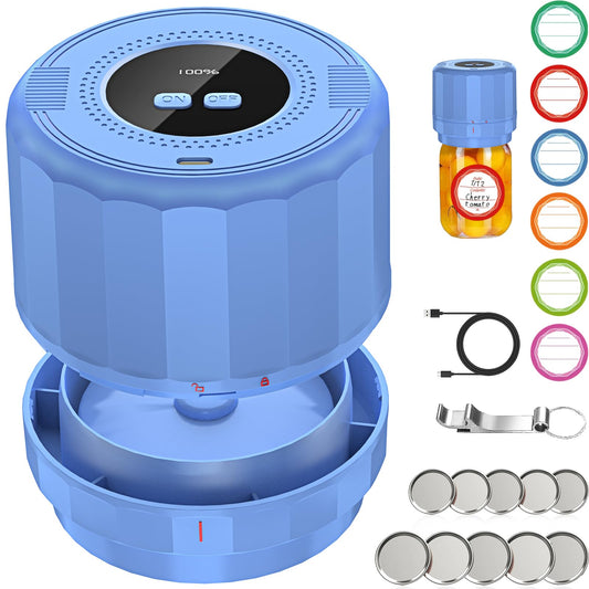 M11 Electric Mason Jar Vacuum Sealer Kit - with Wide and Regular Mouth Mason Lids, Jar Vacuum Sealer for Canning Jars, Vacuum Sealing Machine for Food Storage Black