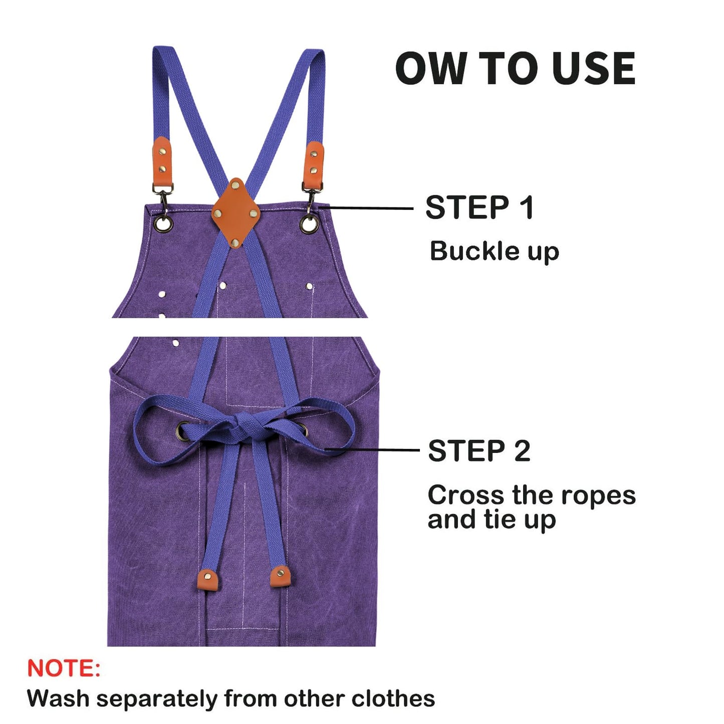 Chef Apron, Cotton Canvas Gardening Apron with Large Pockets for Men and Women,Kitchen Cooking Baking Bib Heavy Duty Adjustable Garden Apron