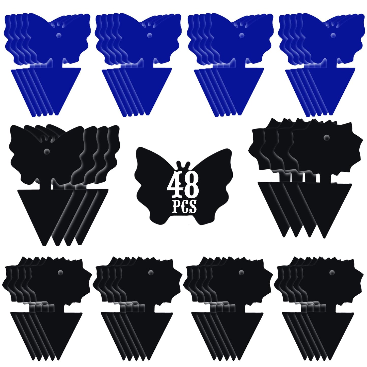USKICH Sticky Traps Gnat Killer Fruit Fly Traps Non-Toxic and Odorless Fungus Gnat Traps Insect Traps Black Sticky Trap for Indoor and Outdoor Plants（96Pcs Black）