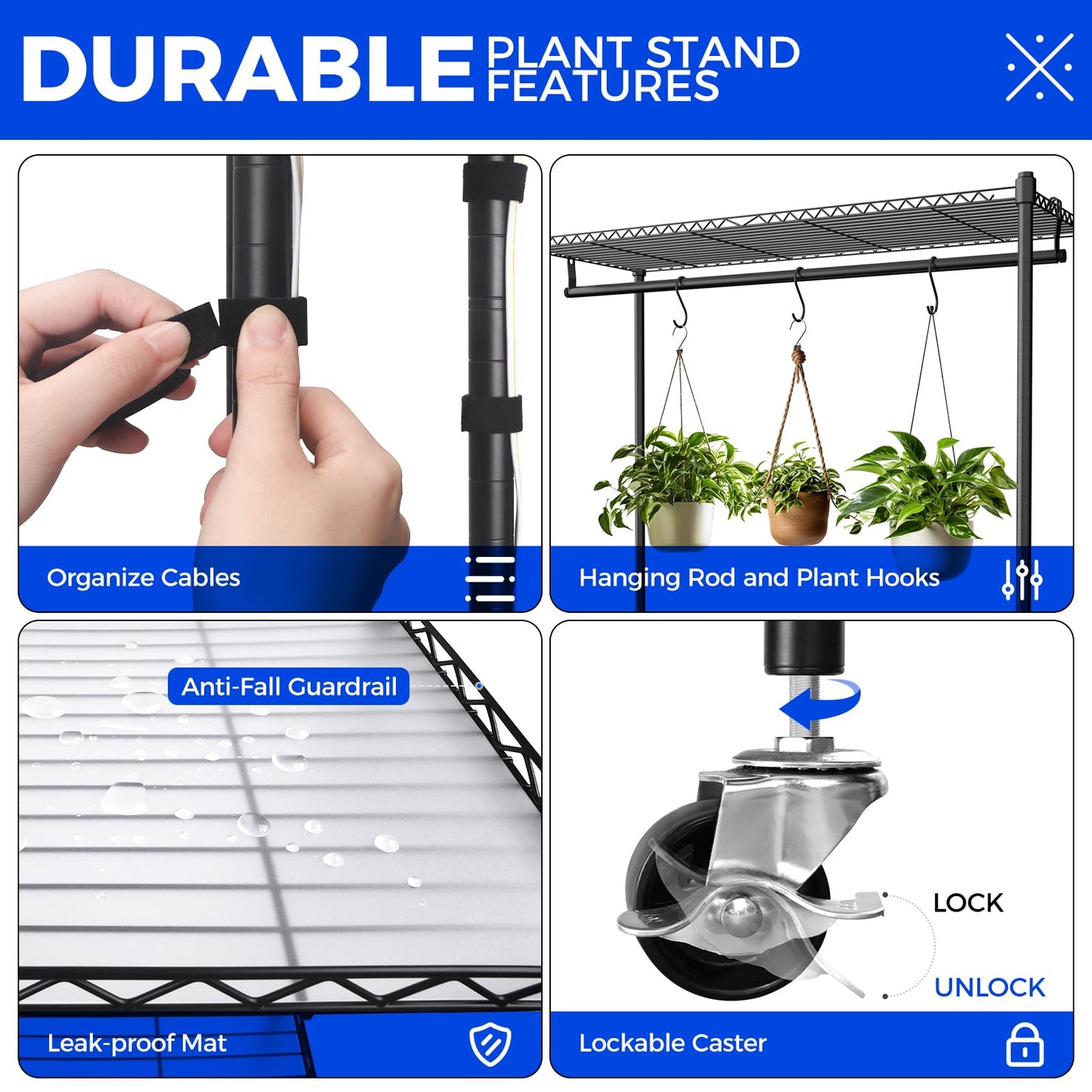 Barrina CX3Z Indoor Greenhouse with Grow Light, 4-Tier Metal Plant Stand with Zippered EVA Cover and Wheels, LED Full Spectrum 3FT 36W(per Light) Plant Growing Lamp with Timer, 35.4"x13.8"x70.9"