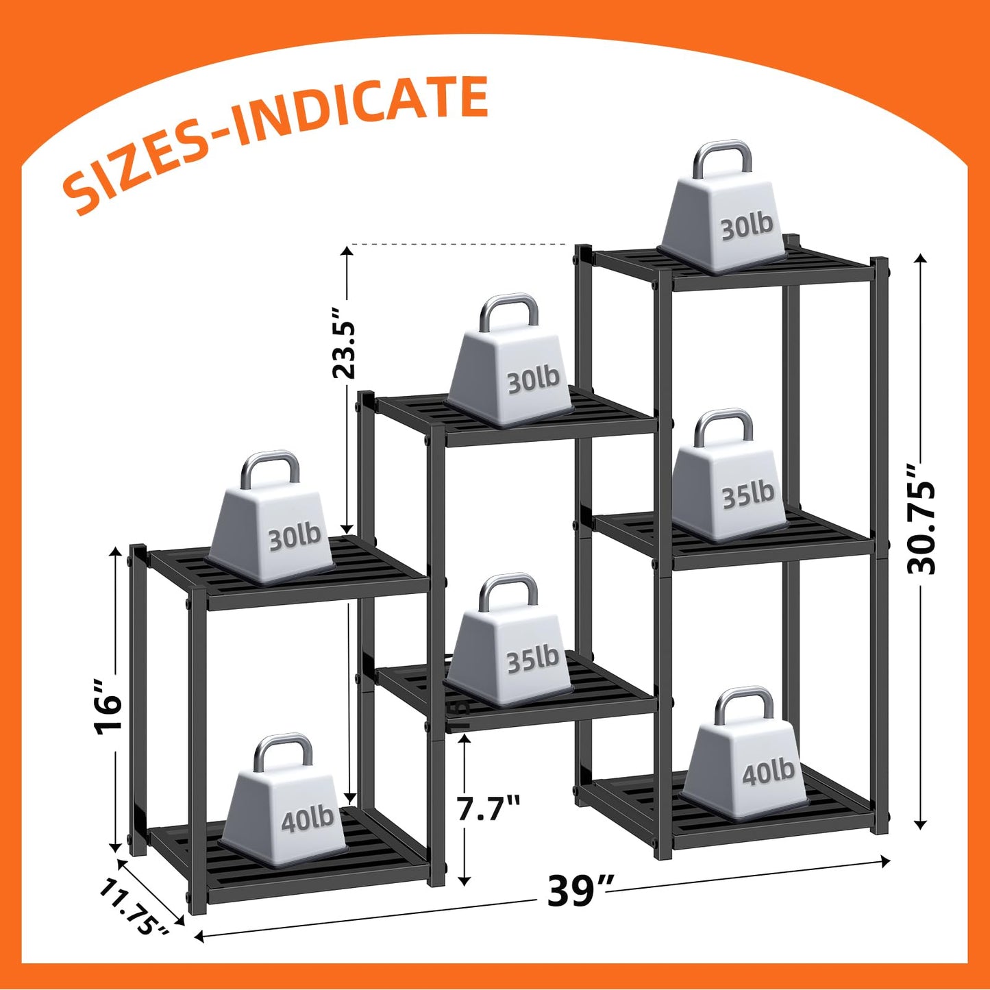 Simple Trending Plant Stand Outdoor Indoor 3 Tier Metal Waterproof Plant Shelf for Living Room Balcony Garden