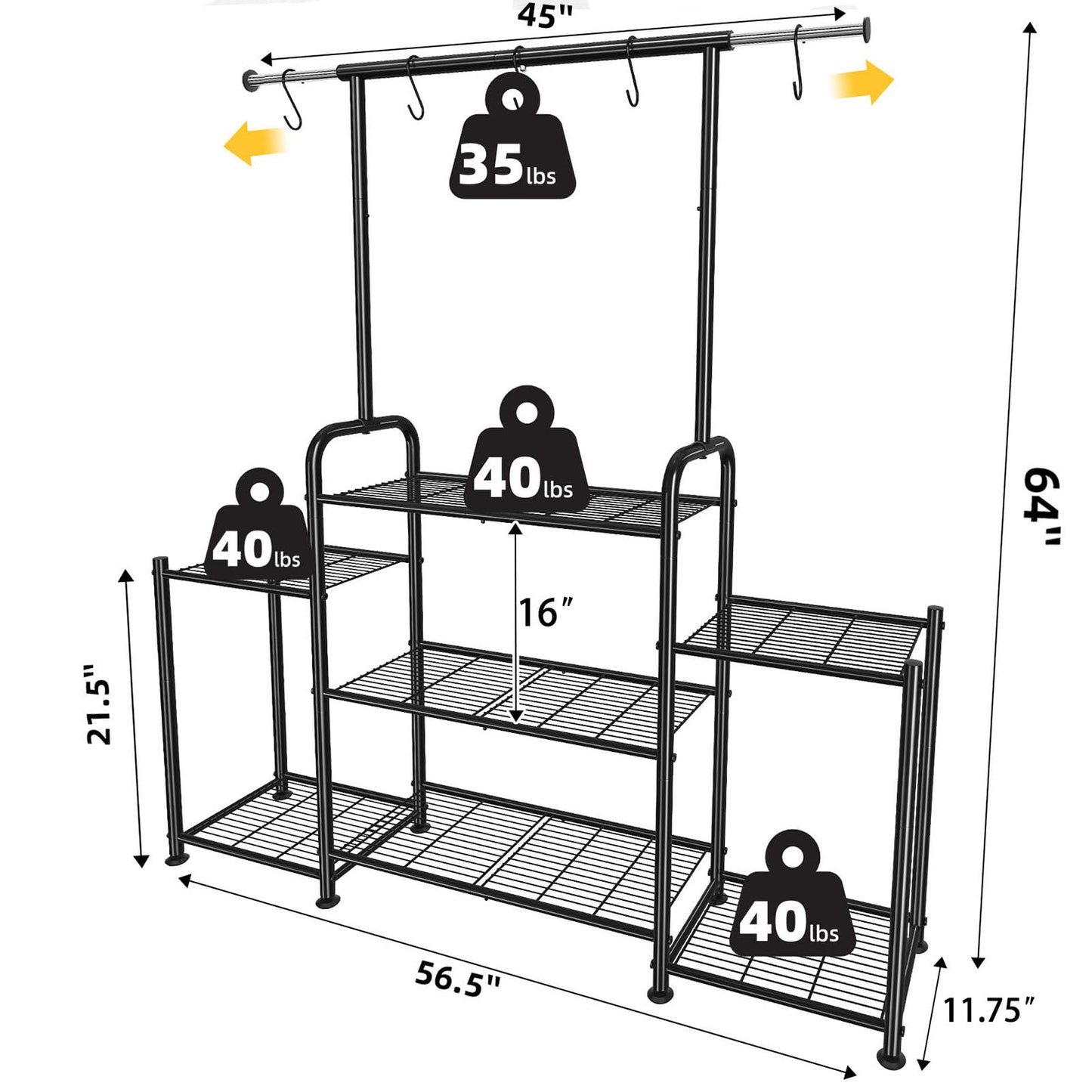 Simple Trending Plant Stand Outdoor Indoor 3 Tier Metal Waterproof Plant Shelf for Living Room Balcony Garden