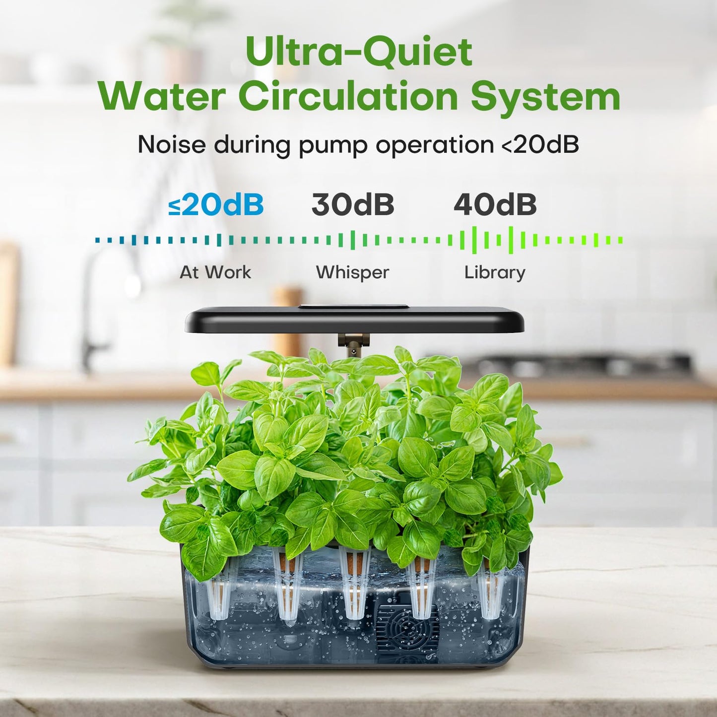 Ahopegarden Indoor Garden Hydroponics Growing System: 10 Pods Plant Germination Kit Herb Vegetable Growth Lamp Countertop with LED Grow Light - Hydrophonic Planter Grower Harvest Lettuce