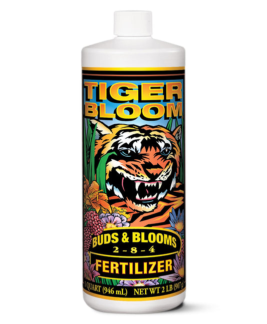 FoxFarm Tiger Bloom Liquid Fertilizer Concentrate - Fast Acting Formula for Vicious Growth with Phosphorus - Encourages Fruit, Flower & Bud Development, NPK 2-8-4 (Pint)