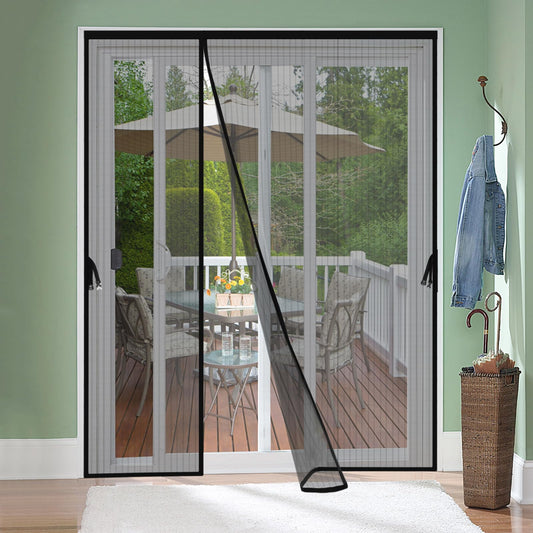 Magnetic Screen Door -Fit for Door Size:32x80 Inch, Hands Free Mesh Partition, Heavy Duty Screen Door Mesh Curtain Keeps Bugs Out, Frame Hook & Loop, Pet and Kid Friendly, Itself Size 34x82