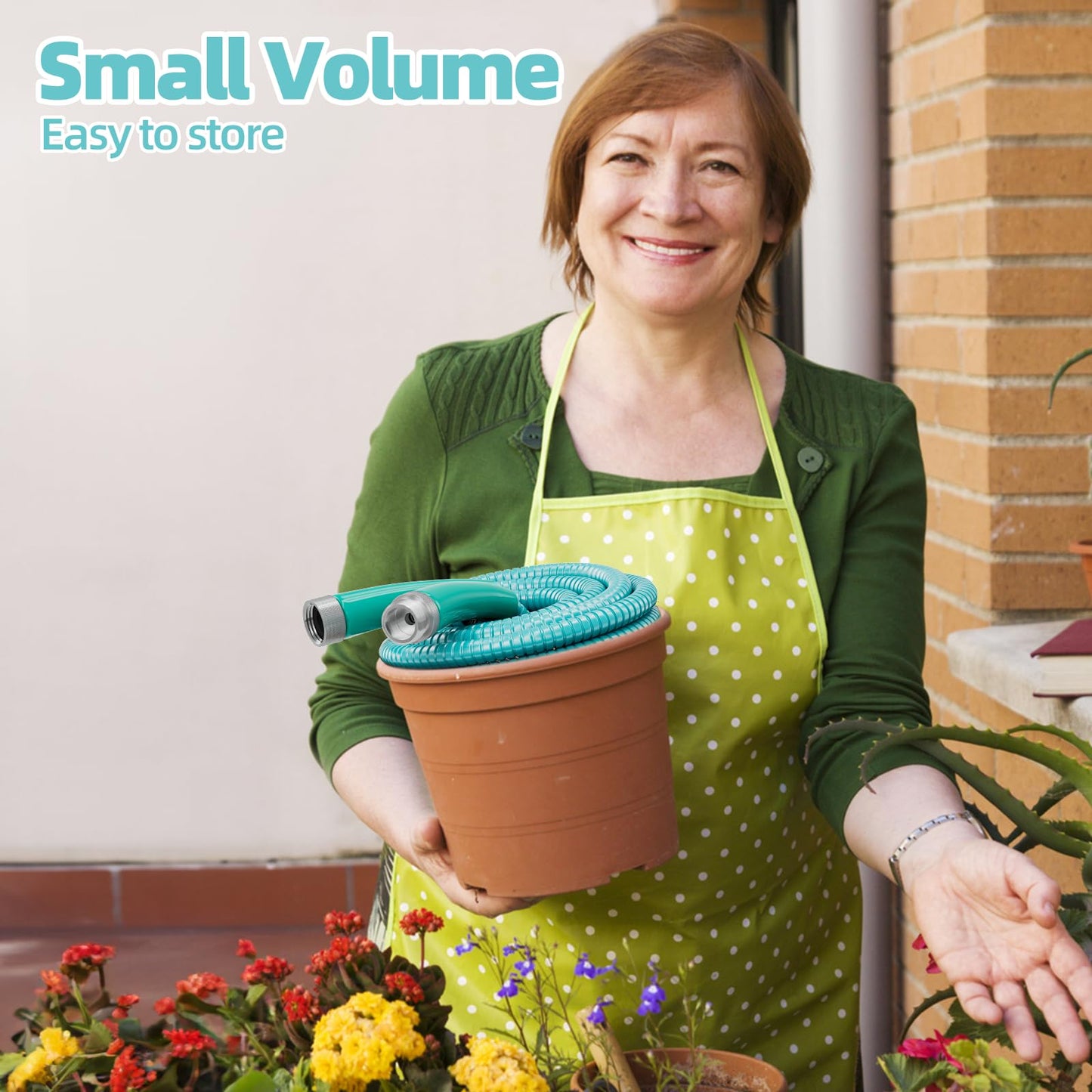 50ft 304 Stainless Steel Garden Hose Metal, Heavy Duty Water Pipe with Nozzles for Yard, Outdoor - Flexible, Never Kink & Tangle, Puncture Resistant (Sliver)