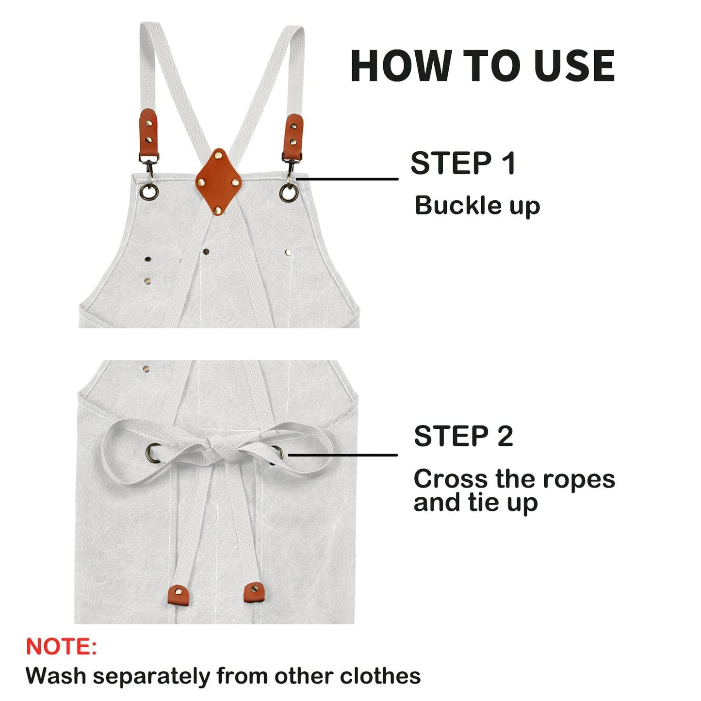 Chef Apron, Cotton Canvas Gardening Apron with Large Pockets for Men and Women,Kitchen Cooking Baking Bib Heavy Duty Adjustable Garden Apron