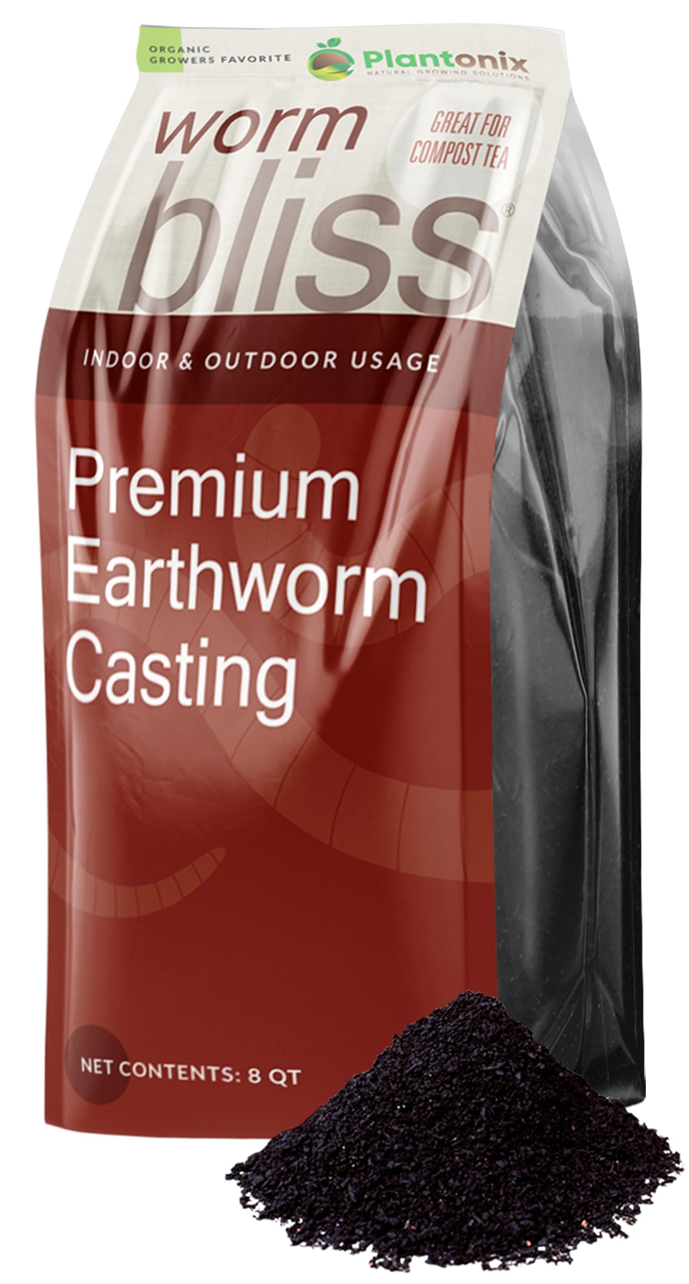 Worm Bliss (8 Qts) - Organic Worm Castings for Plants & Gardening - OMRI-Listed Earthworm Castings for Plants, Vegetables, Flowers, & Potting Soil - Organic Garden Fertilizer Rich in Nutrients