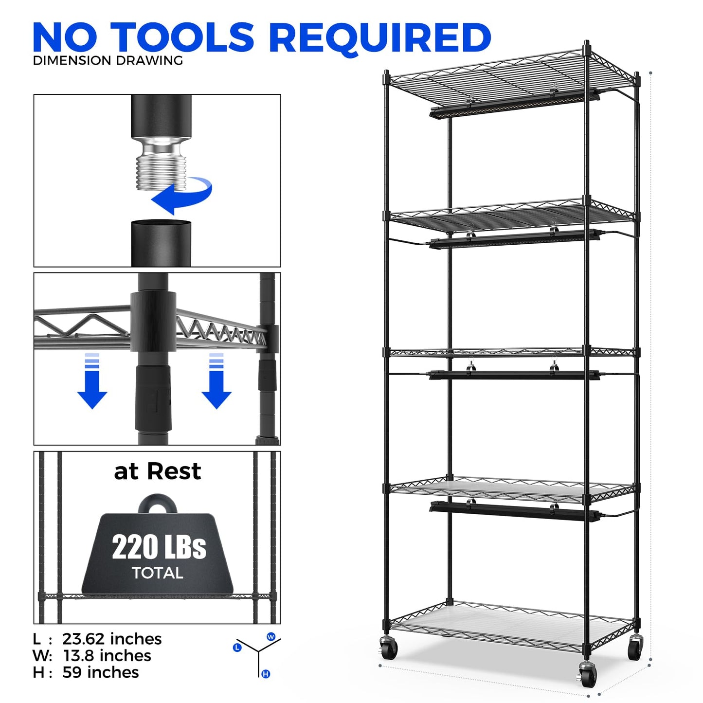 Barrina CX6 Plant Stand with Grow Lights, 3FT T8 30W(Per Light) Full Spectrum Yellow LED Plant Lights, Indoor Plant Shelf for Multiple Plants with On/Off Timer Socket, 6-Tier 35.4"x13.8"x70.9"