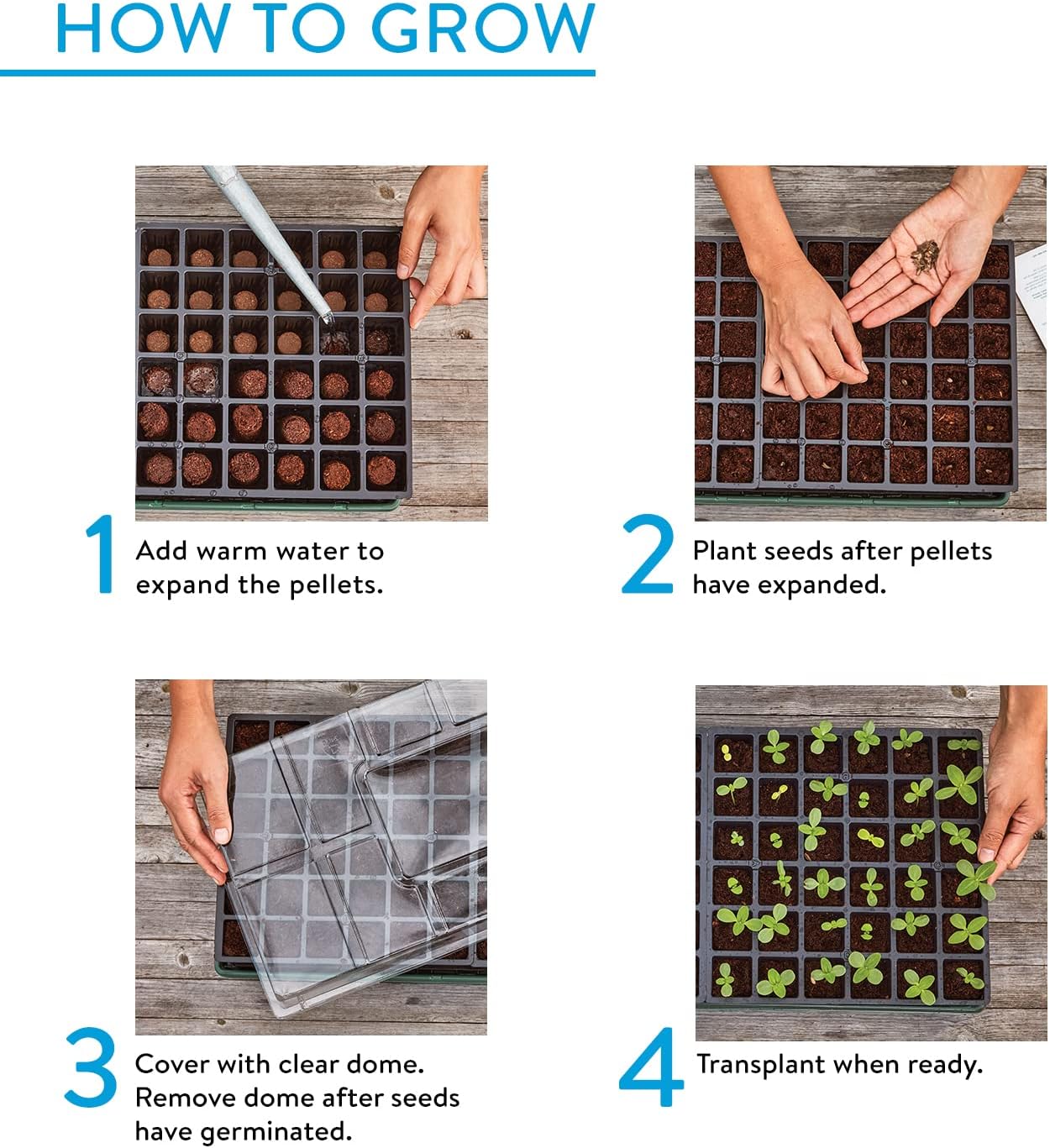 Burpee XL Self-Watering Growing System Indoor Seed Starting 10" W x 20" L x 5" H, 1 Kit (32 Cells)