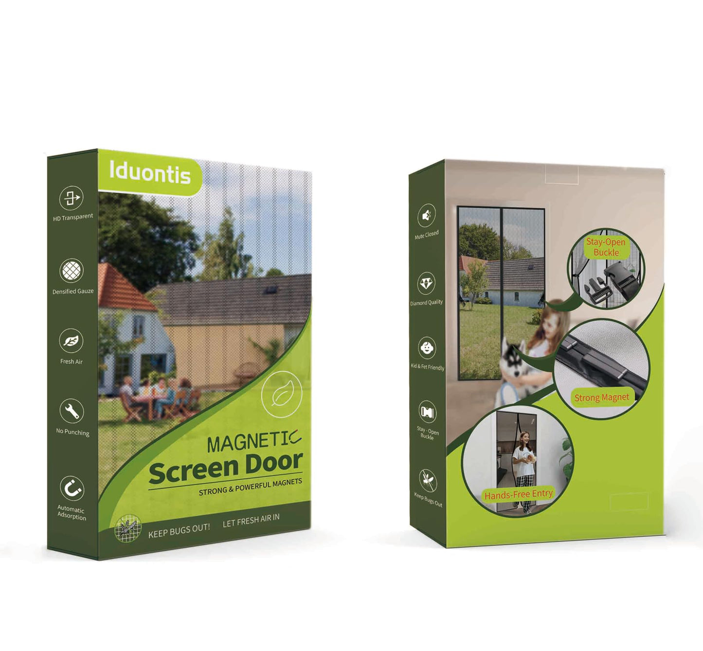 Magnetic Screen Door -Fit for Door Size:32x80 Inch, Hands Free Mesh Partition, Heavy Duty Screen Door Mesh Curtain Keeps Bugs Out, Frame Hook & Loop, Pet and Kid Friendly, Itself Size 34x82