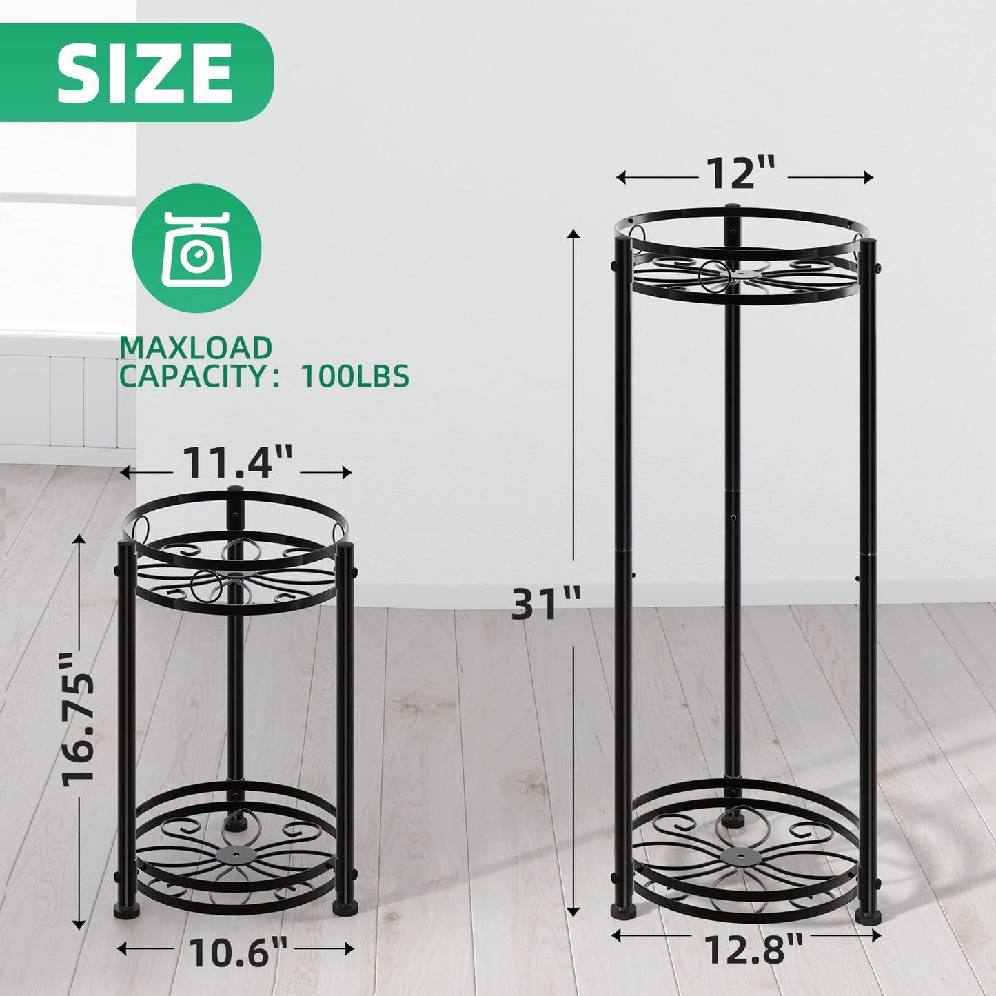 Simple Trending Plant Stand Outdoor Indoor 3 Tier Metal Waterproof Plant Shelf for Living Room Balcony Garden