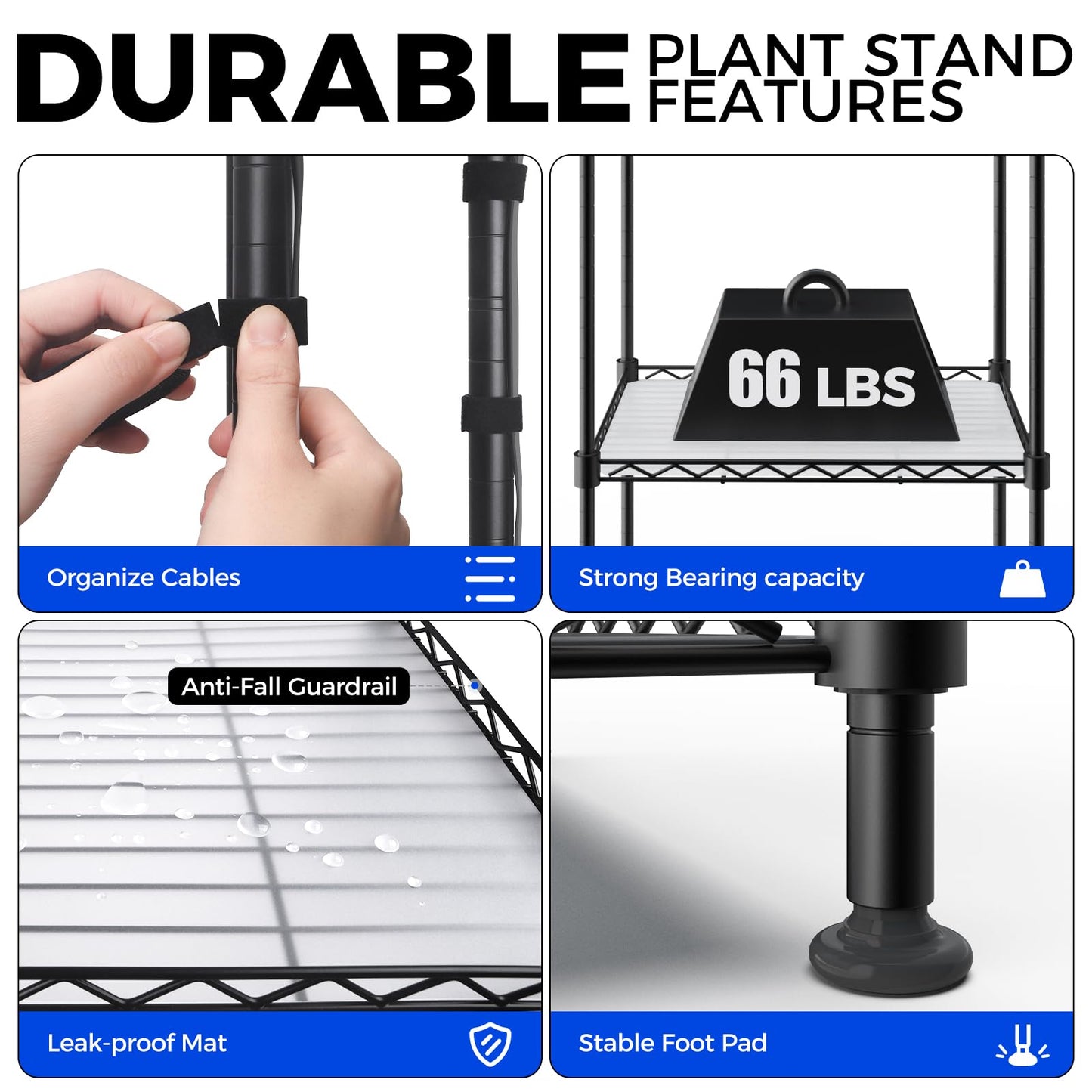 Barrina CX83 Plant Shelf with Grow Light, 5-Tier, Plant Stand with 10W Ultra-Thin Grow Light Panels for Hydroponics, Seedlings, Succulents, Flowers, Veg, 3/6/12h Timer, 15.7" L x 11.8" W x 59.1" H