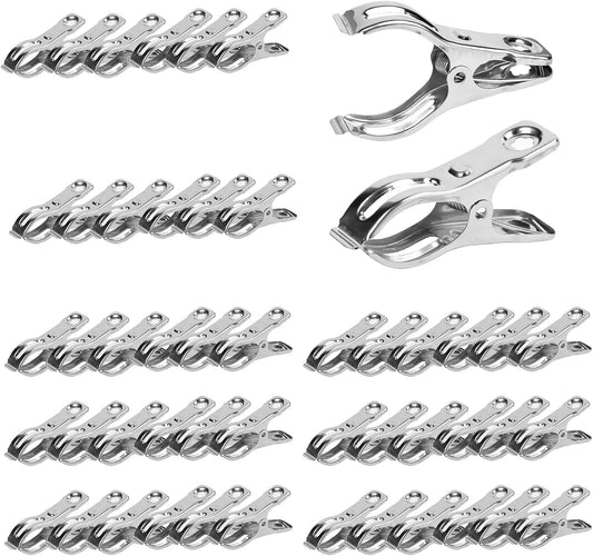 50 Pcs Garden Clips, 2.3 inch Greenhouse Clamps, Stainless Steel Greenhouse Clip for Netting, Heavy Duty Row Cover Clips with a Strong Grip for Shade Cloth or Plant Cover on Gardening Hoops karmiero