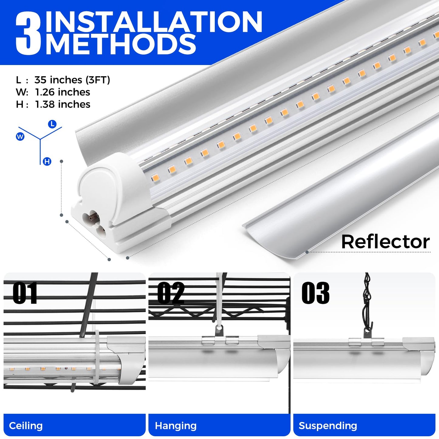 Barrina CX6 Plant Stand with Grow Lights, 3FT T8 30W(Per Light) Full Spectrum Yellow LED Plant Lights, Indoor Plant Shelf for Multiple Plants with On/Off Timer Socket, 6-Tier 35.4"x13.8"x70.9"