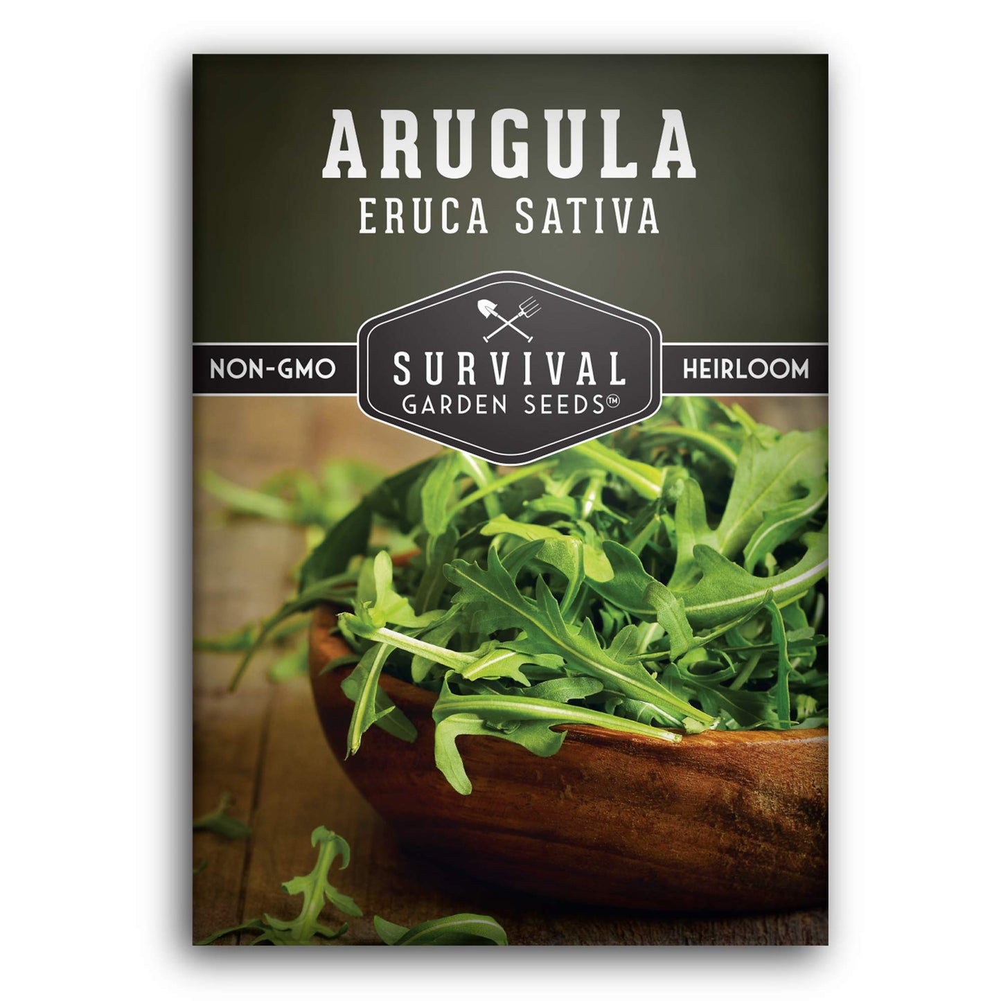 Survival Garden Seeds - Arugula Seeds for Planting - 2 Packs with Instructions to Grow Garden Rocket Green Leafy Vegetables in Your Home Vegetable Garden - Non-GMO Heirloom