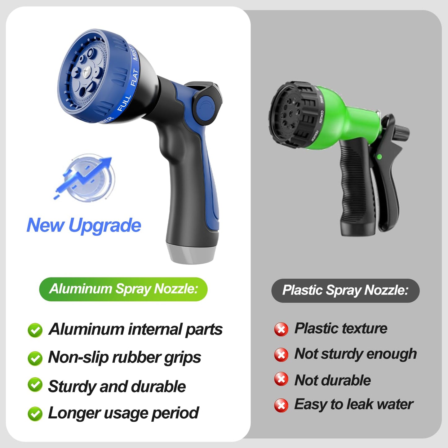 50ft 304 Stainless Steel Garden Hose Metal, Heavy Duty Water Pipe with Nozzles for Yard, Outdoor - Flexible, Never Kink & Tangle, Puncture Resistant (Sliver)