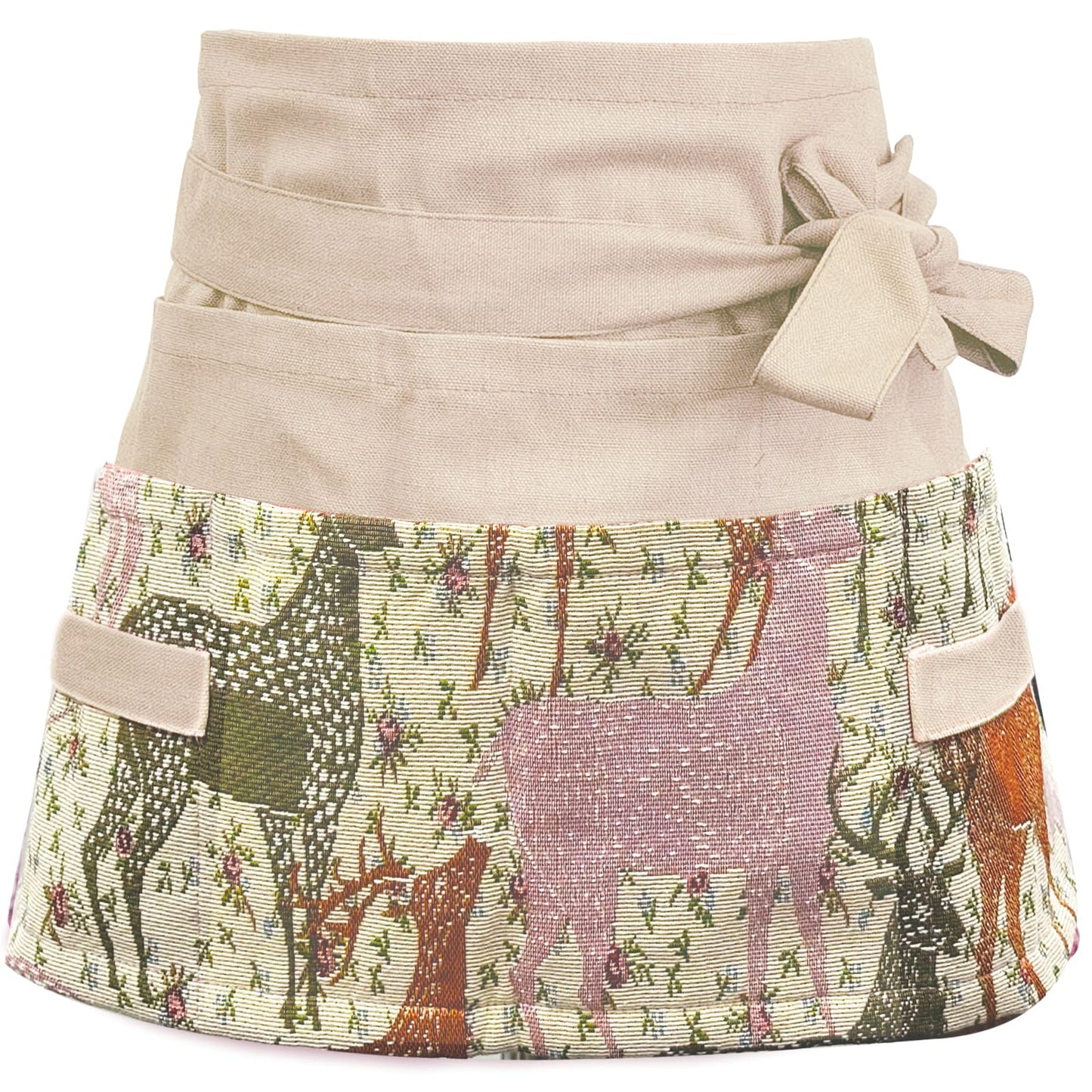 Garden Apron for Woman, Serve Apron Cute, Flora Half Apron with 8 Pockets, Valentines Gift for Mom Wife Girlfriend
